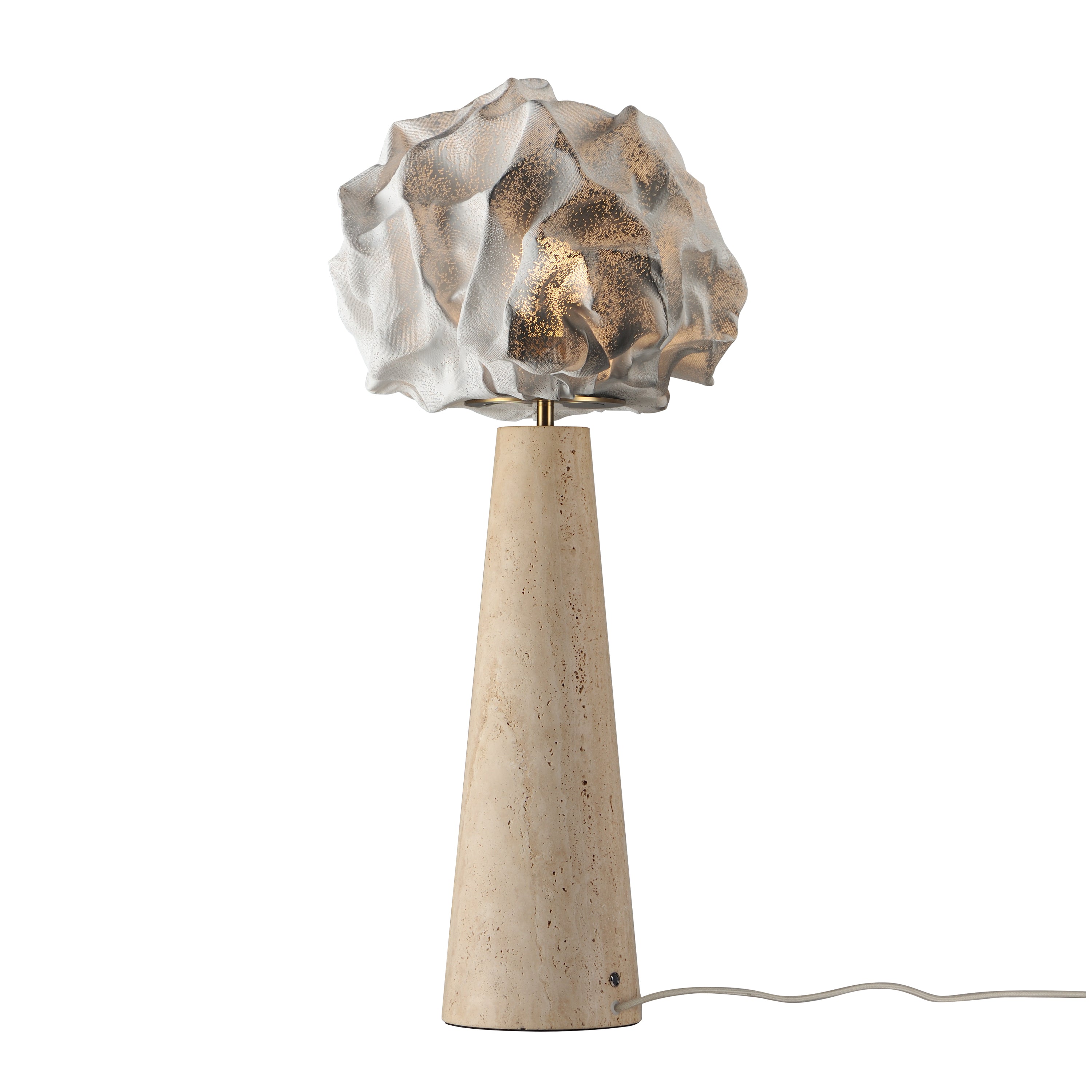 Studio M Shroud SM42409WTNAB Table Lamp - Natural Aged Brass, White Shade