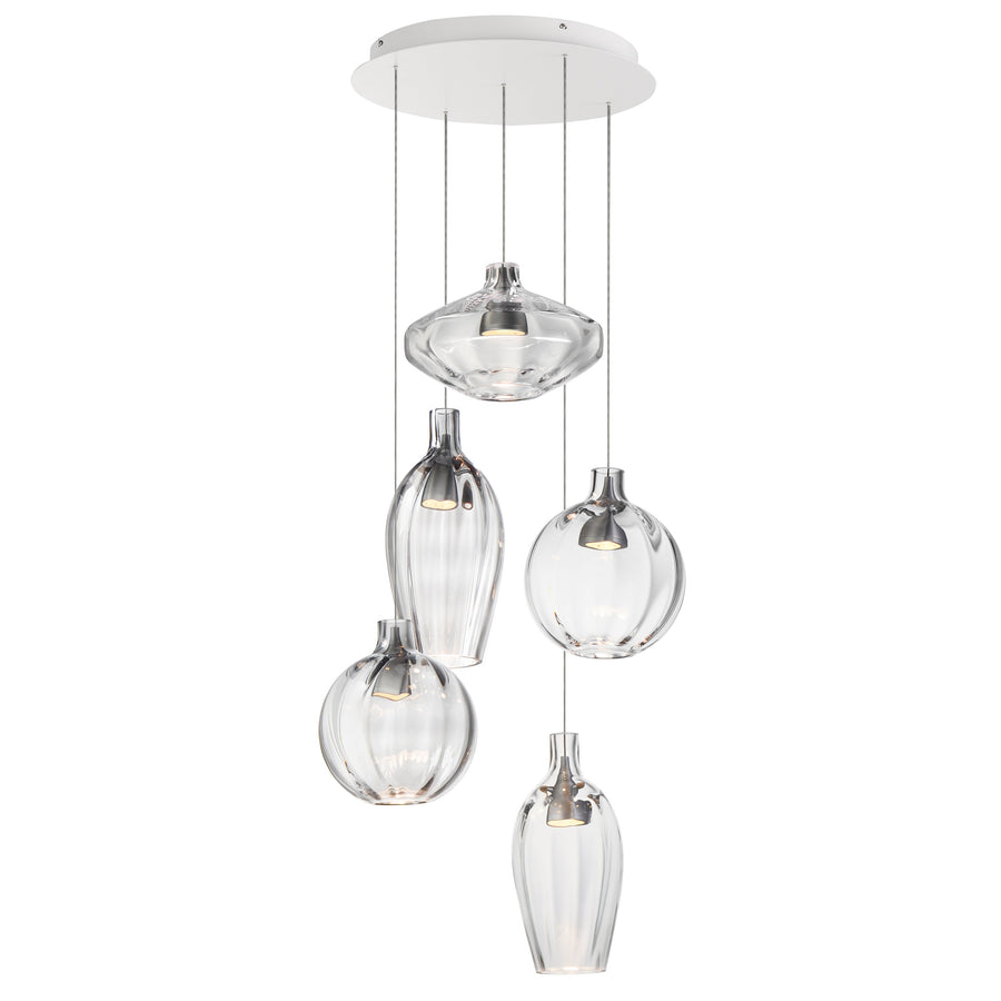 Studio M Lighting SM49315CL Ray Dance 5-Light LED Multi-Pendant