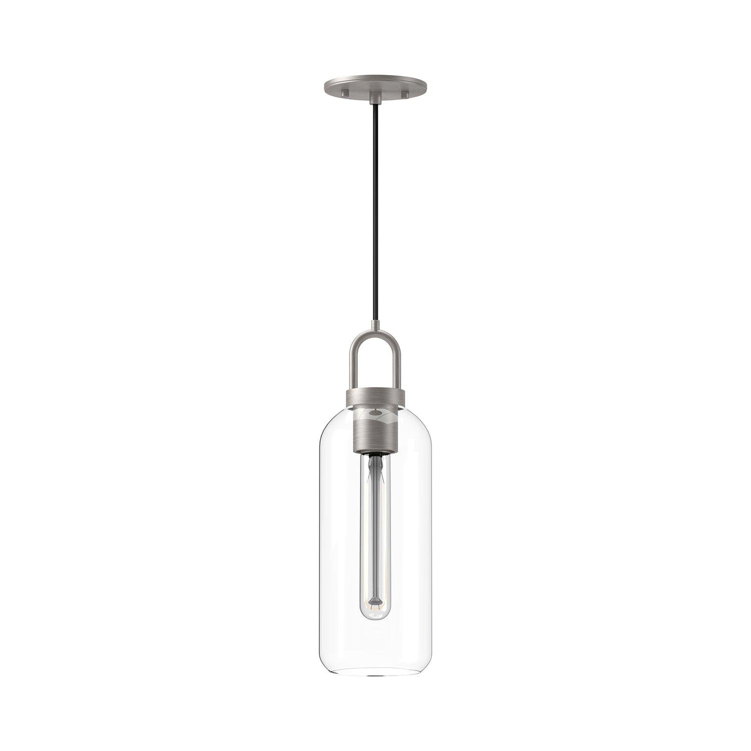 Soji 5-in Brushed Nickel/Clear Glass 1 Light Pendant