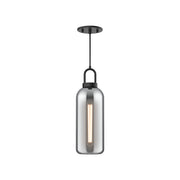 Soji 5-in Matte Black/Smoked Solid Glass 1 Light Pendant