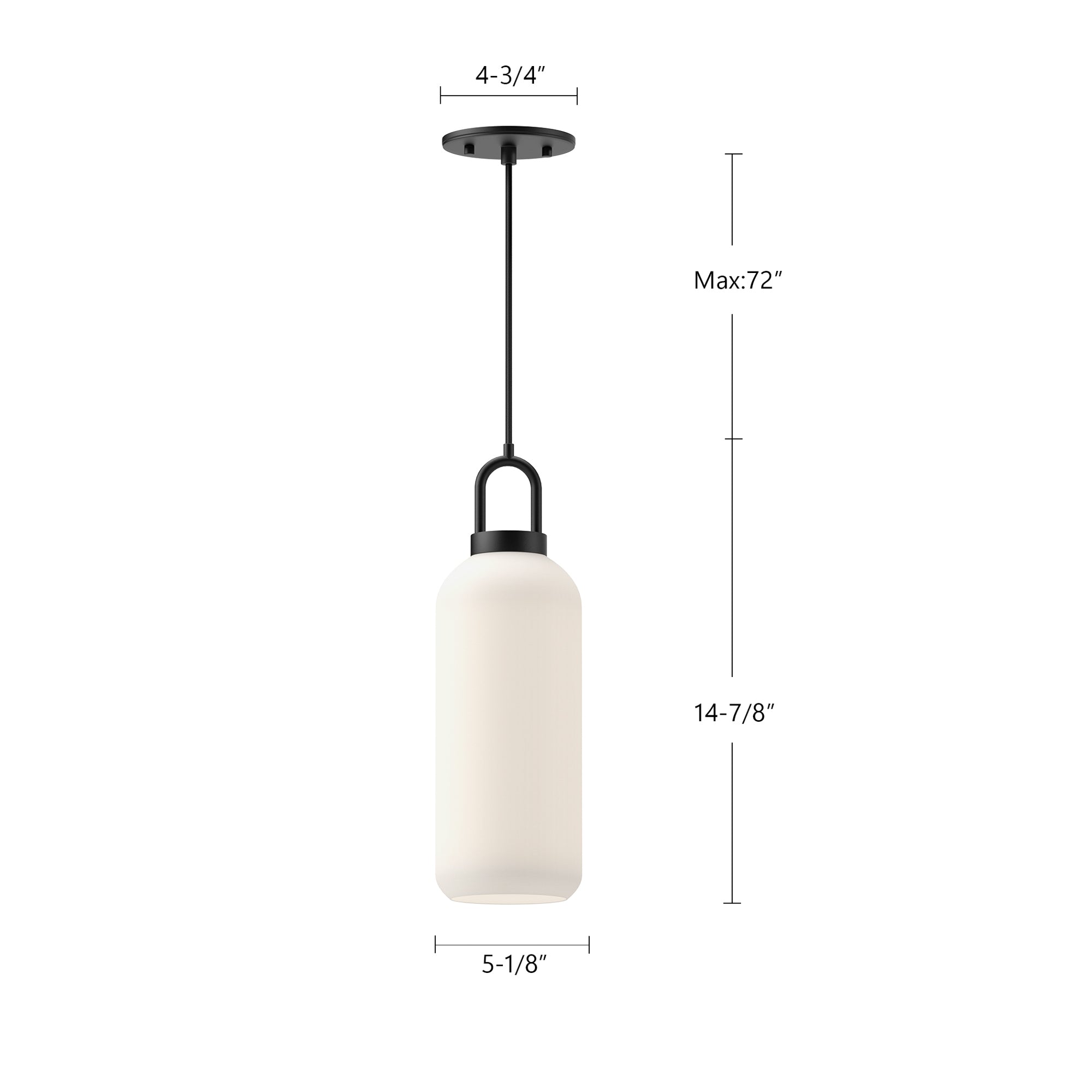 Soji 5-in Matte Black/Smoked Solid Glass 1 Light Pendant