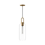 Soji 6-in Aged Gold/Clear Glass 1 Light Pendant