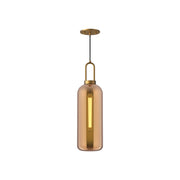 Soji 6-in Aged Gold/Copper Glass 1 Light Pendant