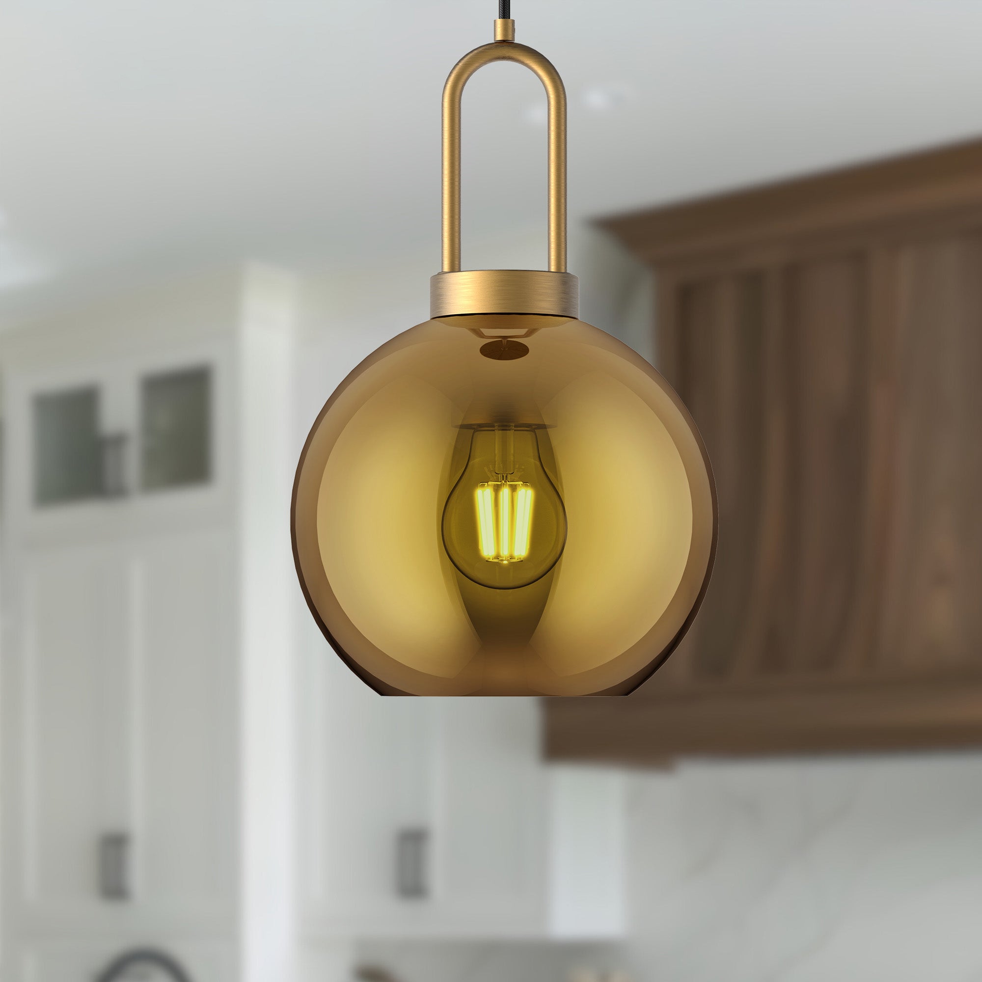 Soji 8-in Aged Gold/Copper Glass 1 Light Pendant