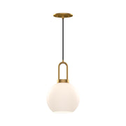 Soji 8-in Aged Gold/Opal Matte Glass 1 Light Pendant