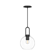 Soji 8-in Clear Glass/Matte Black 1 Light Pendant