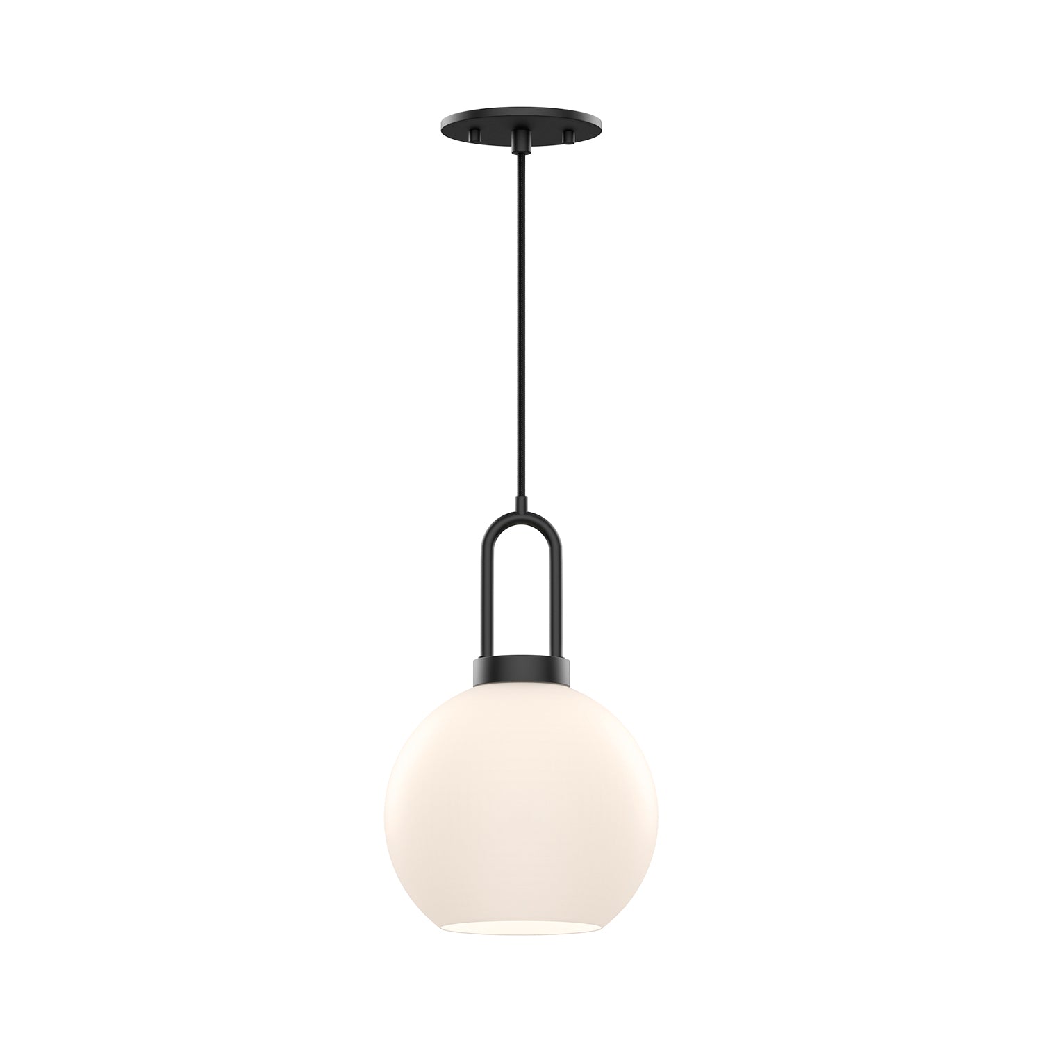 Soji 8-in Matte Black/Opal Matte Glass 1 Light Pendant