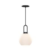 Soji 8-in Matte Black/Opal Matte Glass 1 Light Pendant