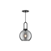Soji 8-in Matte Black/Smoked Solid Glass 1 Light Pendant