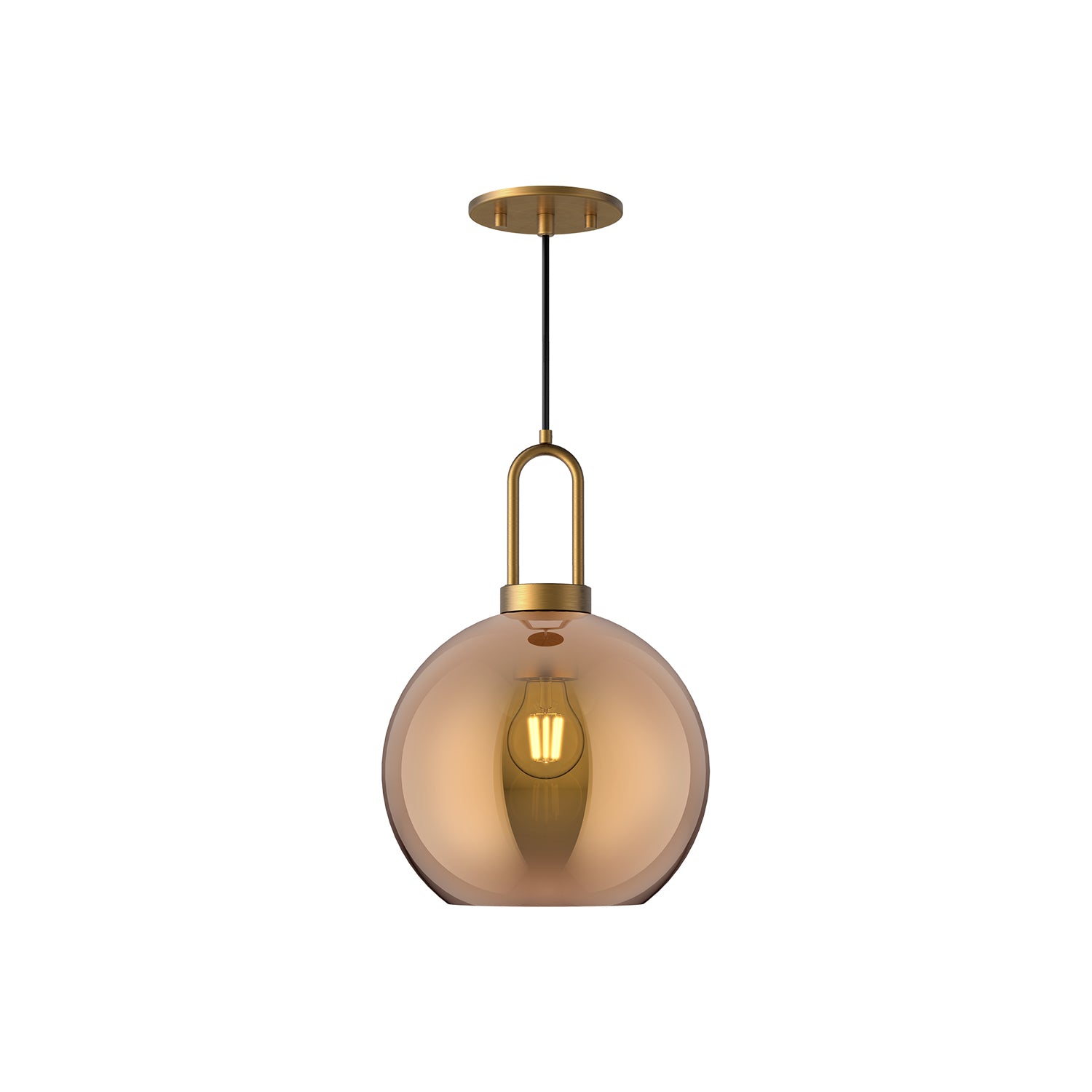Soji 10-in Aged Gold/Copper Glass 1 Light Pendant