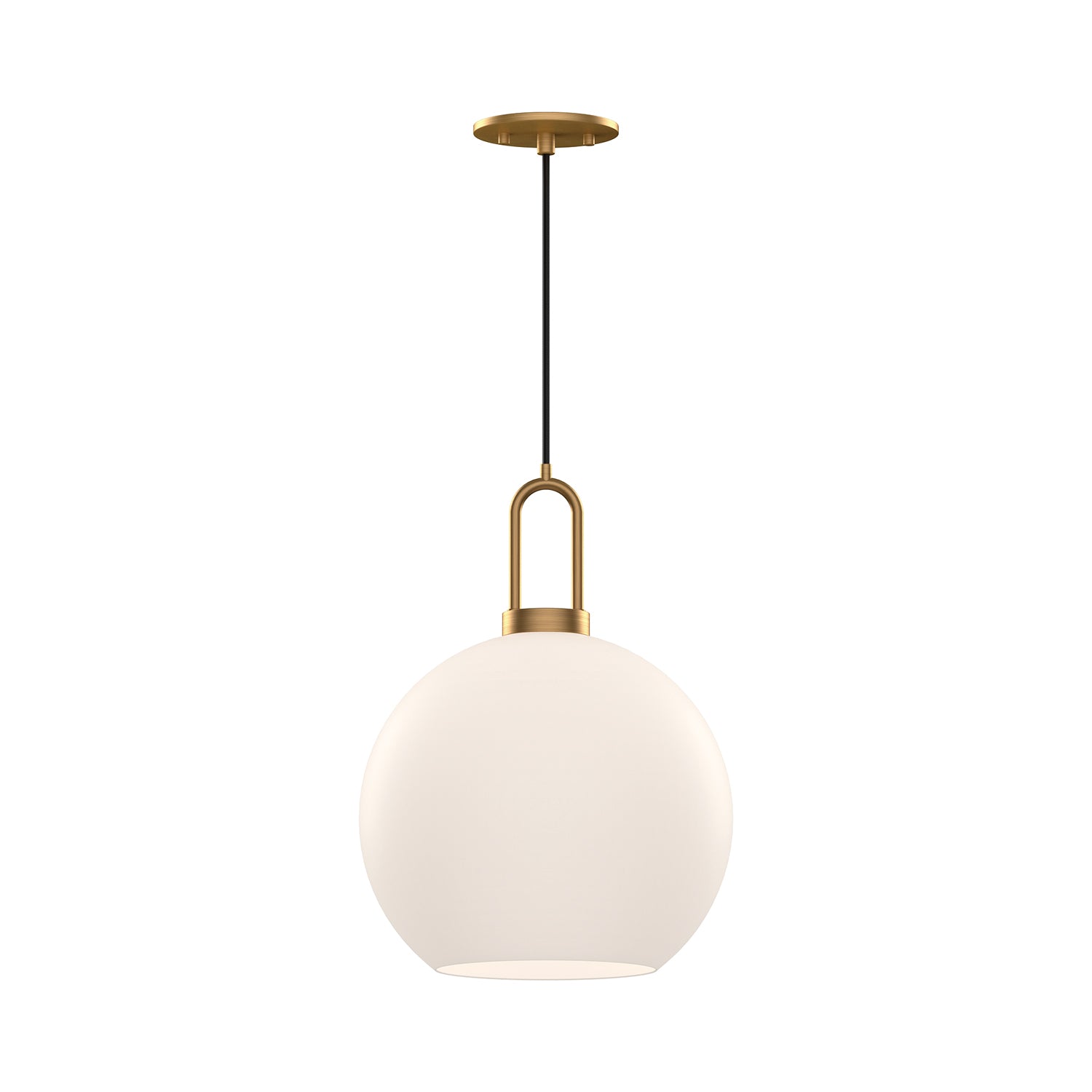 Soji 10-in Aged Gold/Opal Matte Glass 1 Light Pendant