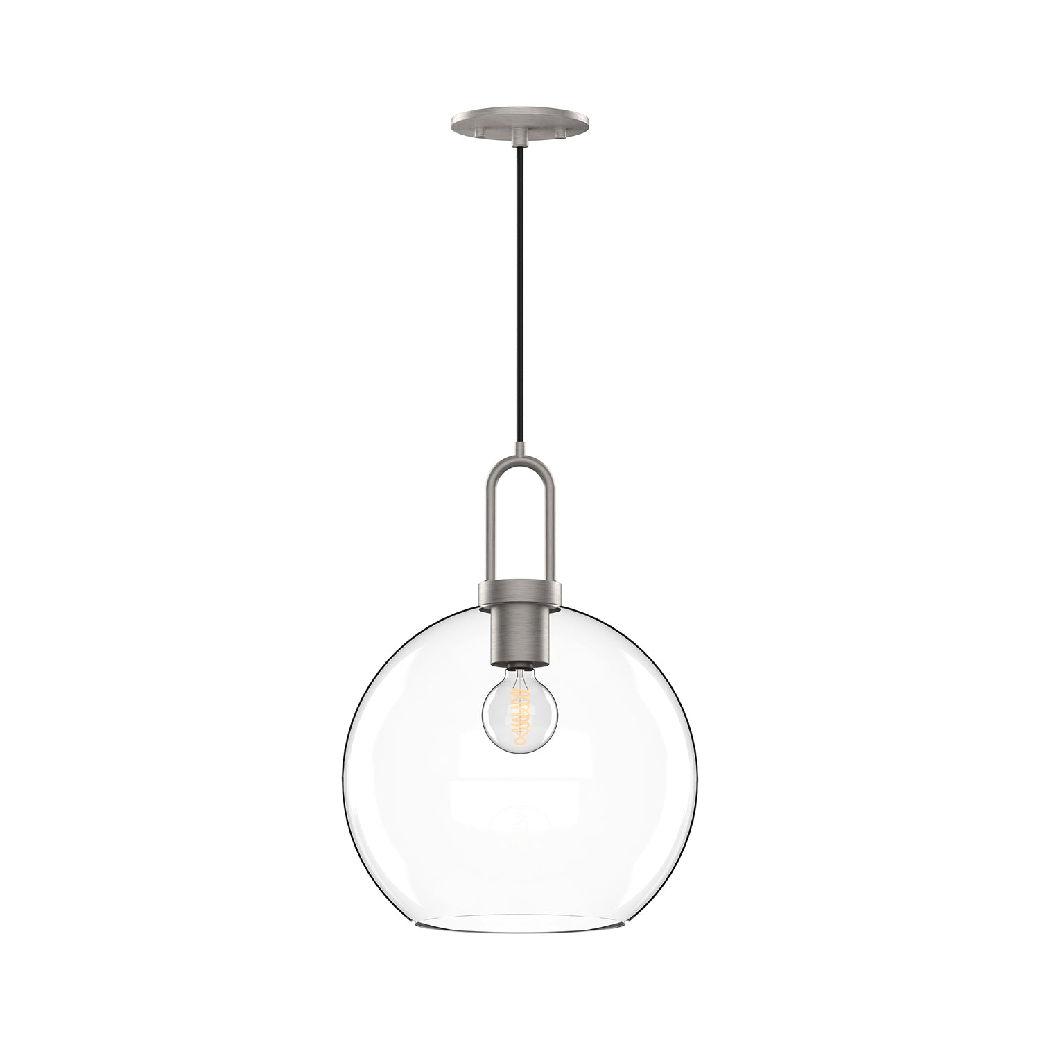 Soji 10-in Brushed Nickel/Clear Glass 1 Light Pendant