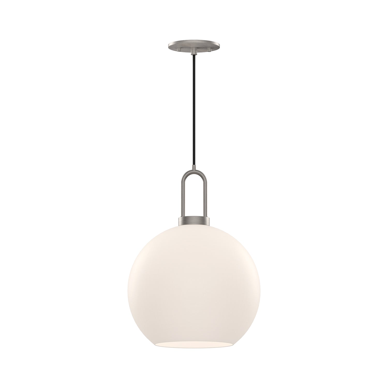 Soji 10-in Brushed Nickel/Opal Matte Glass 1 Light Pendant