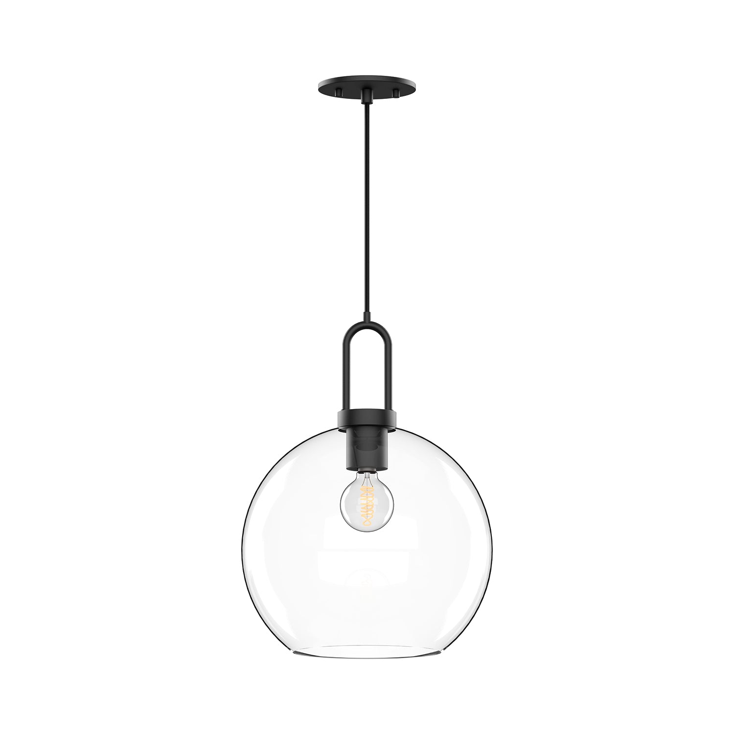 Soji 10-in Clear Glass/Matte Black 1 Light Pendant