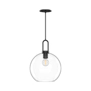 Soji 10-in Clear Glass/Matte Black 1 Light Pendant