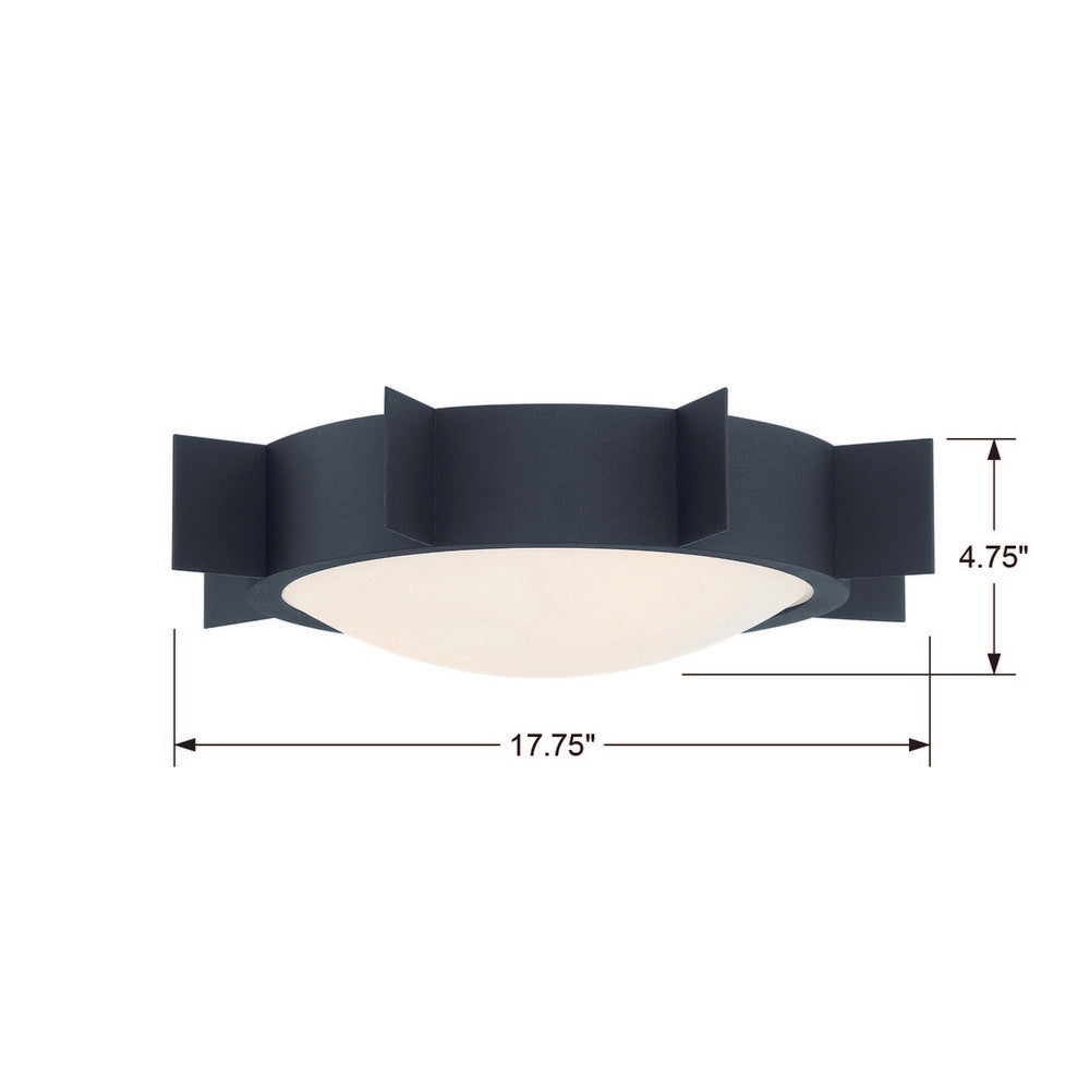 Crystorama SOLAS SOL-A3103-BF Flush Mount Modern - Black Forged