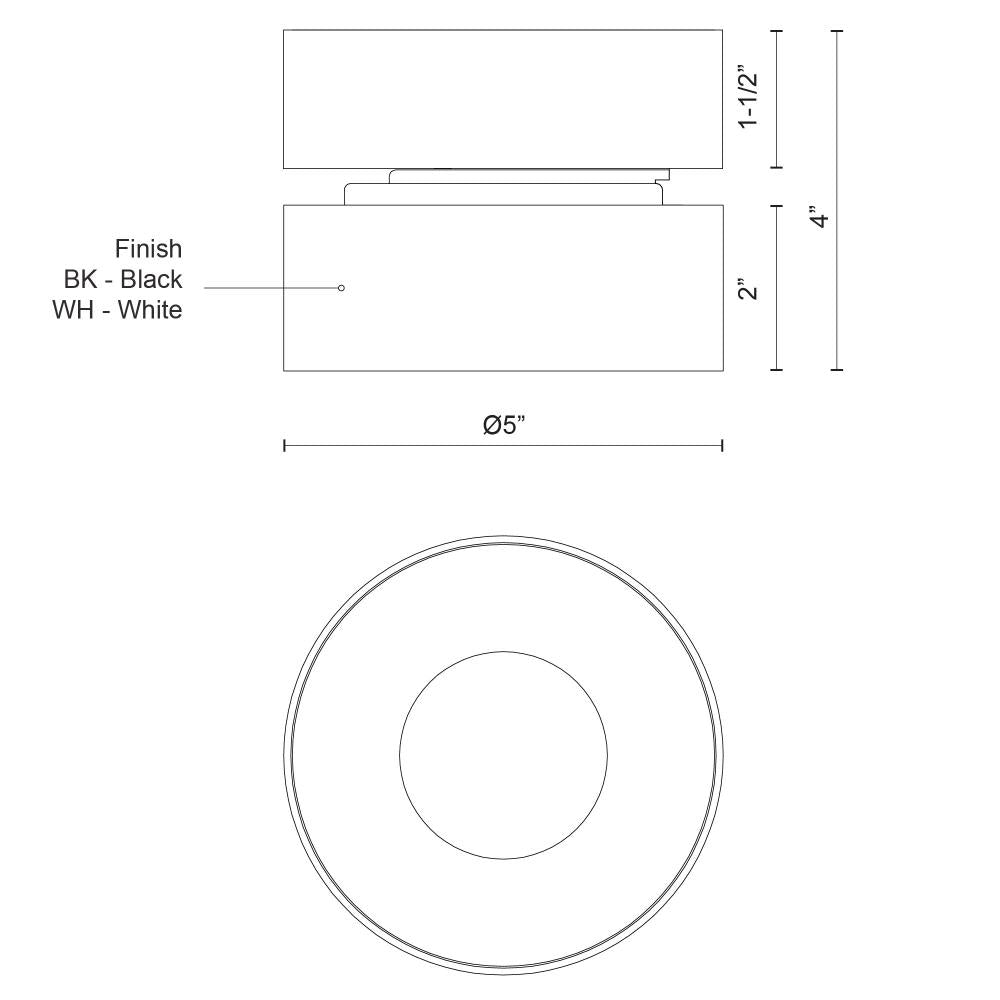 Kuzco Lighting Inc. SOLO FM9405-WH-UNV Flush Mount - White