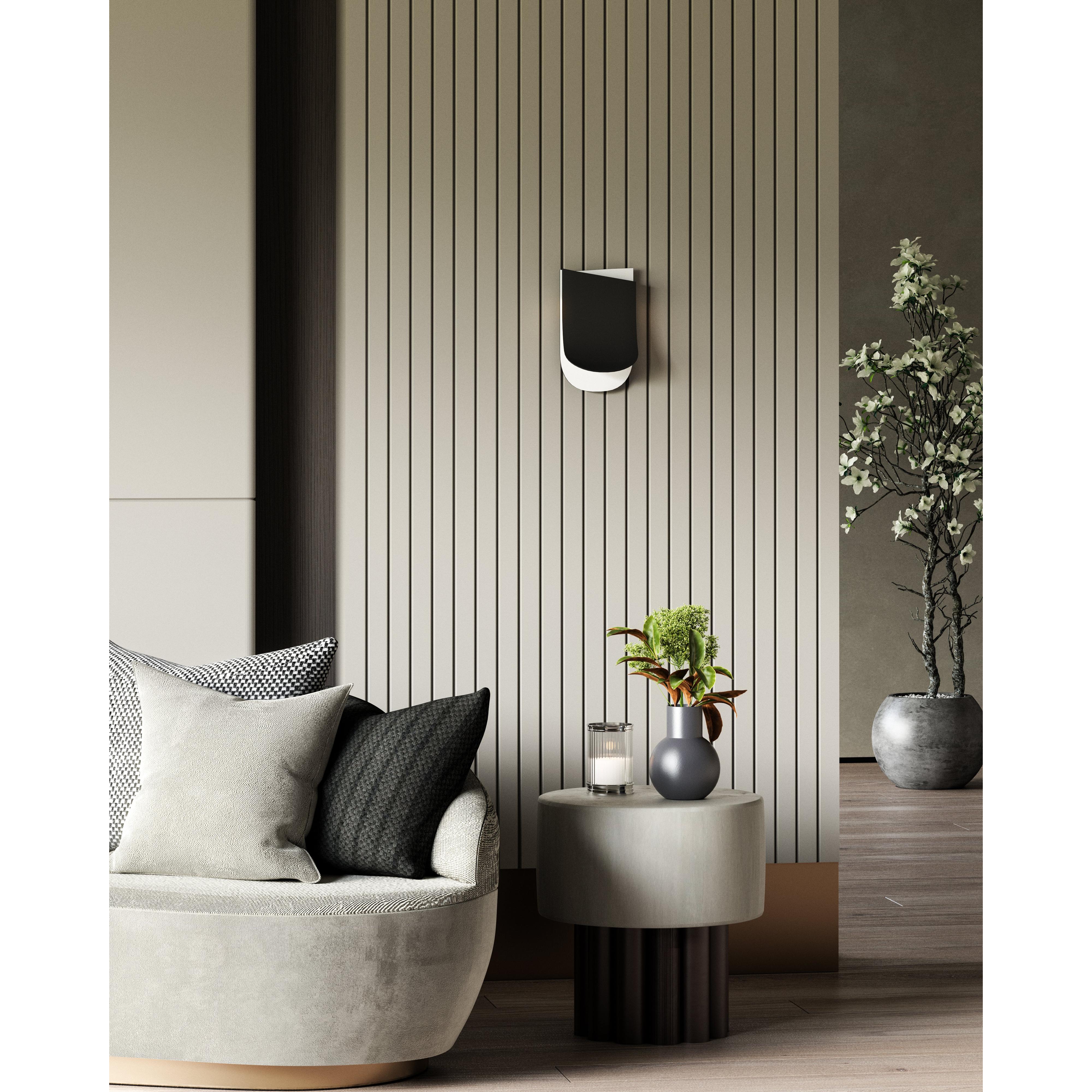 Sonder 6-in Black/White LED Wall Sconce