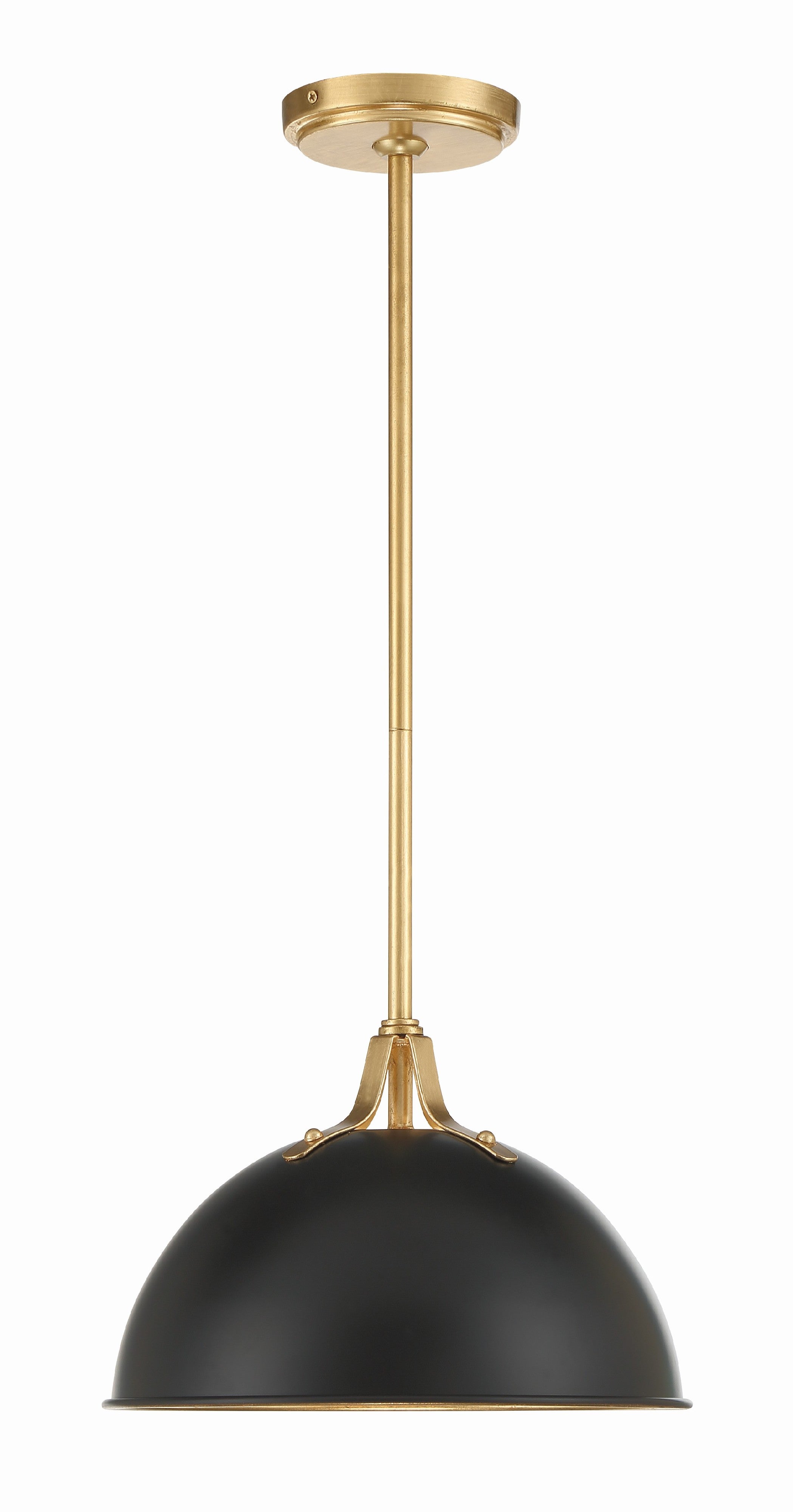 Crystorama Soto SOT-18013-MK-GA – 12 Inch – 1 Light – Pendant Light – Matte Black + Antique Gold – Damp Rated