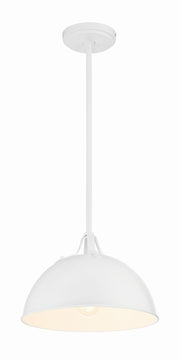 Crystorama Soto SOT-18013-WH – 12 Inch – 1 Light – Pendant Light – White – Damp Rated