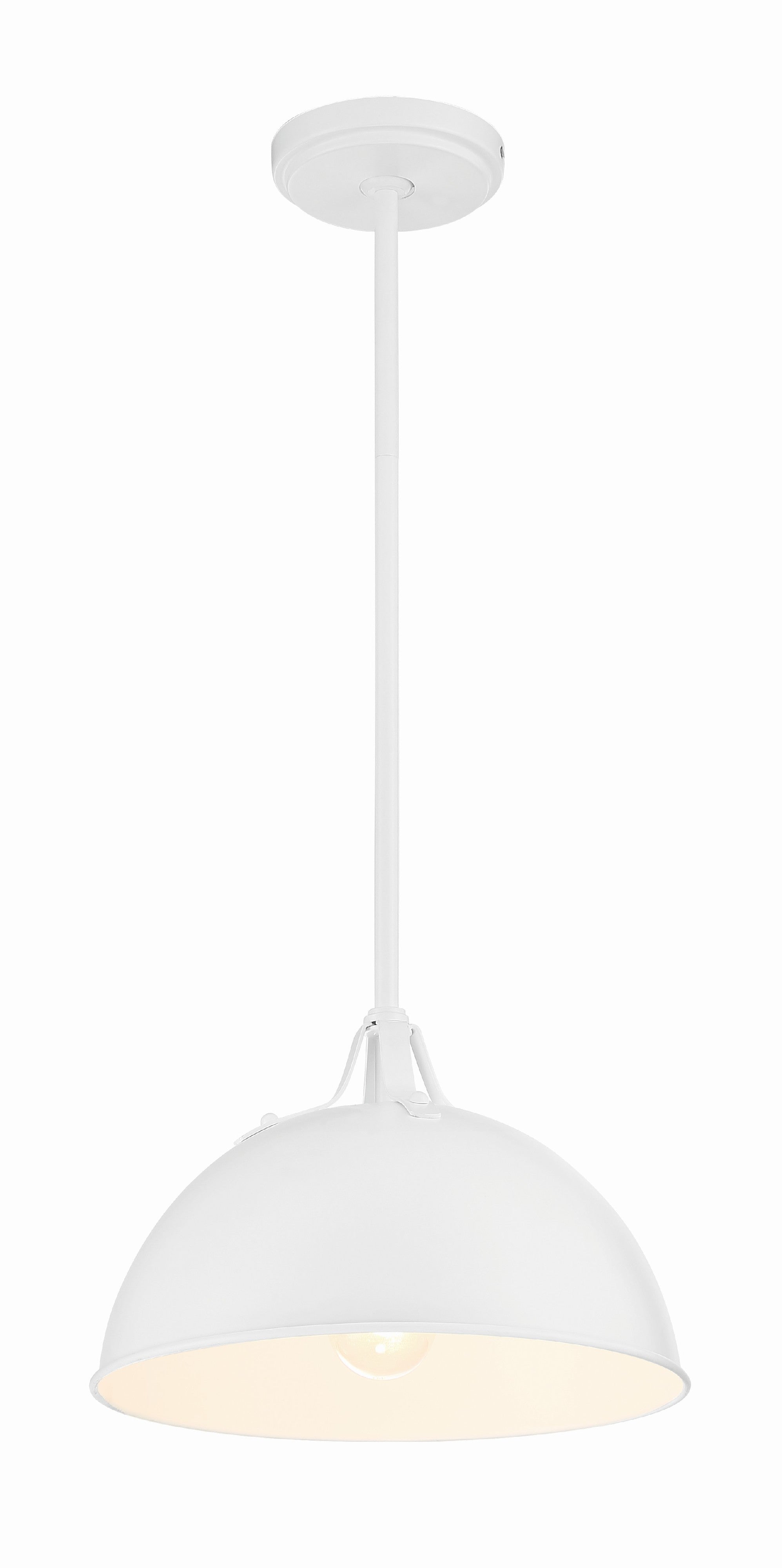 Crystorama Soto SOT-18013-WH – 12 Inch – 1 Light – Pendant Light – White – Damp Rated