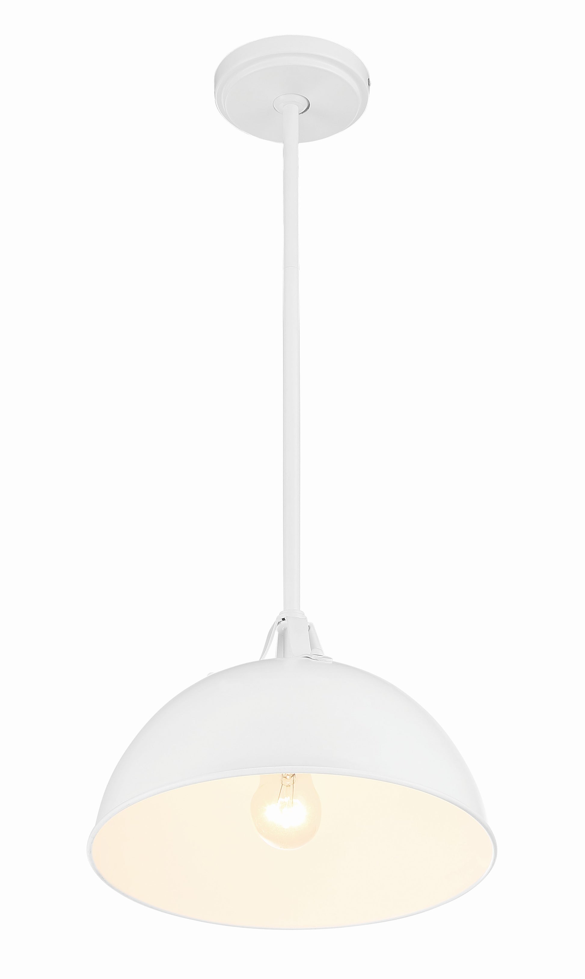 Crystorama Soto SOT-18013-WH – 12 Inch – 1 Light – Pendant Light – White – Damp Rated