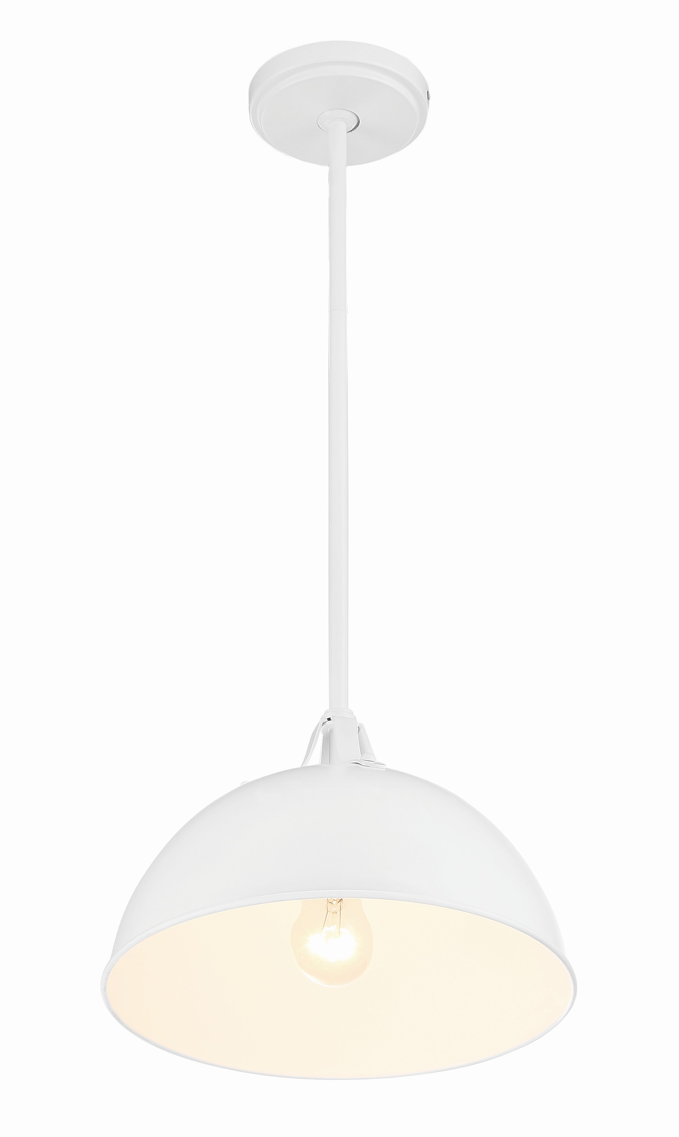 Crystorama Soto SOT-18013-WH – 12 Inch – 1 Light – Pendant Light – White – Damp Rated