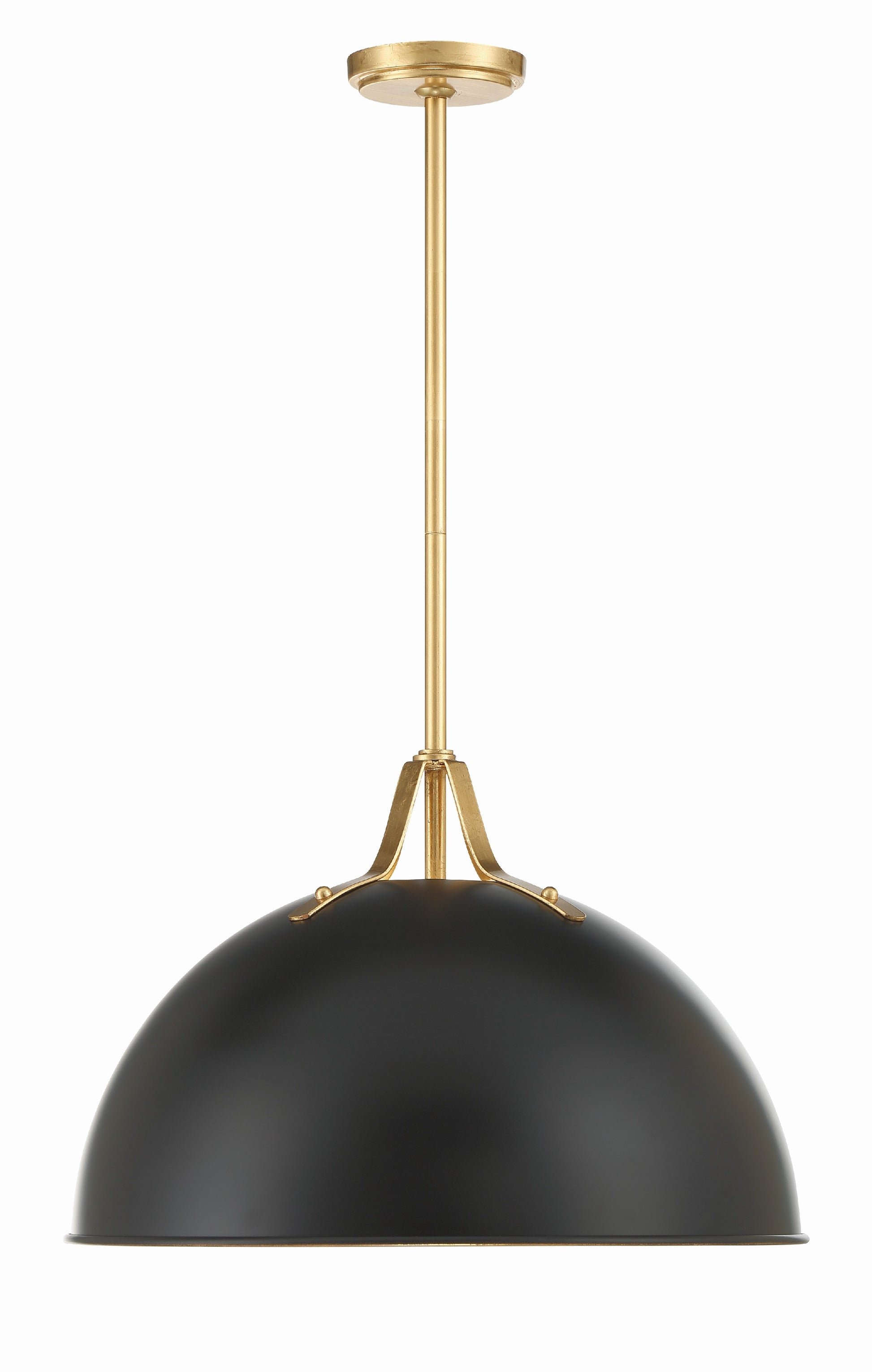 Crystorama Soto SOT-18015-MK-GA – 20 Inch – 1 Light – Pendant Light – Matte Black + Antique Gold – Damp Rated
