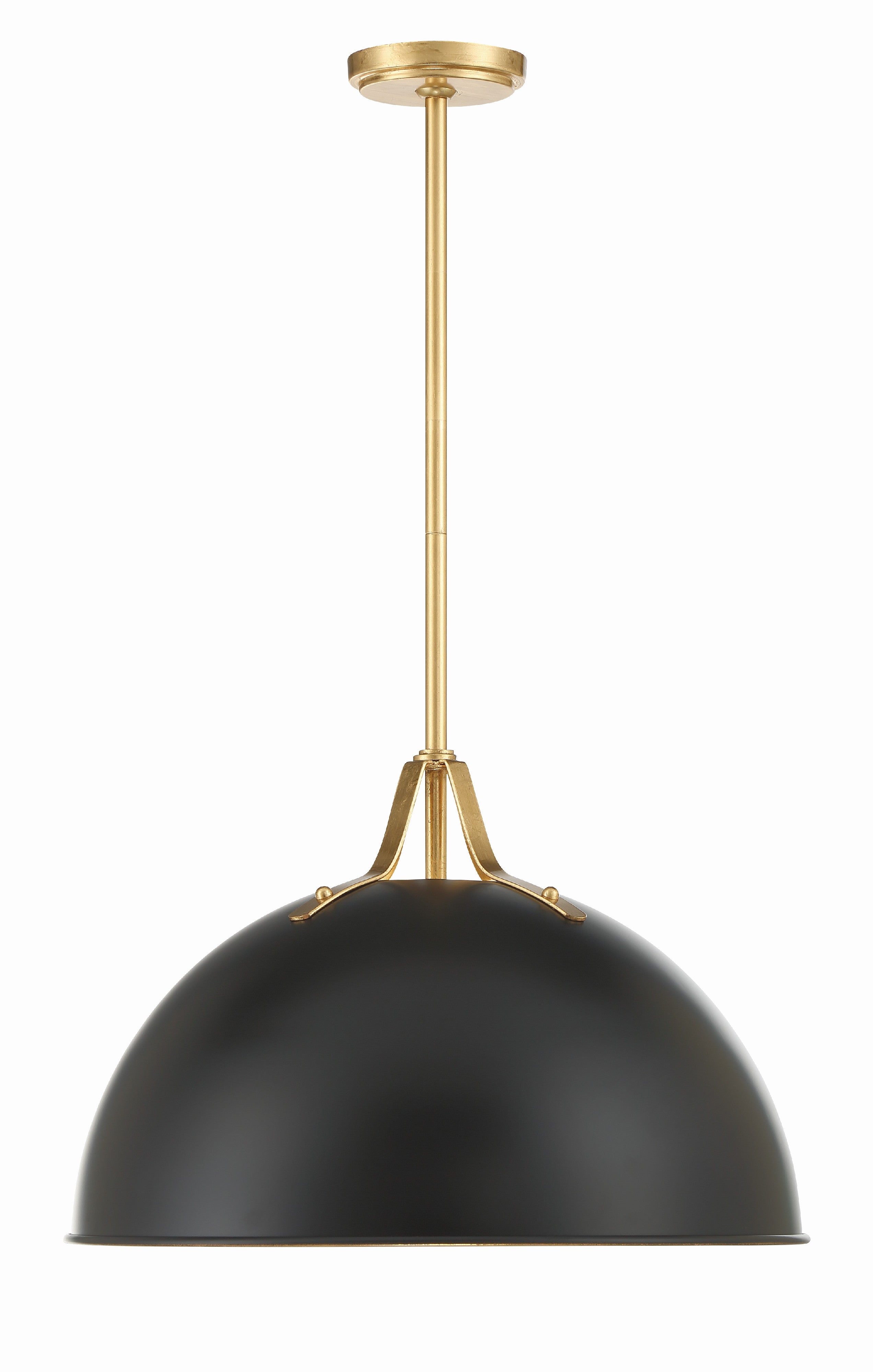 Crystorama Soto SOT-18015-MK-GA – 20 Inch – 1 Light – Pendant Light – Matte Black + Antique Gold – Damp Rated