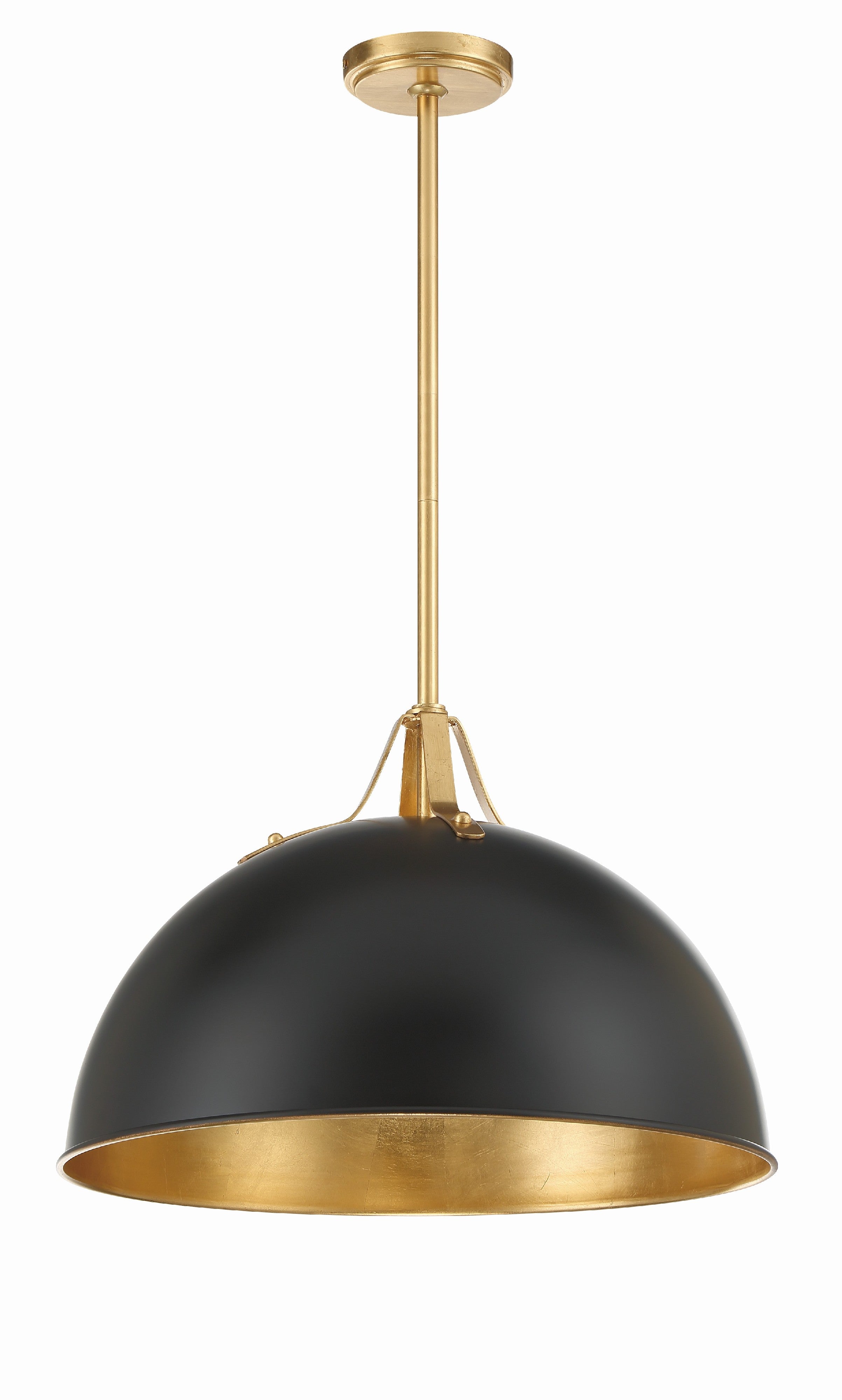 Crystorama Soto SOT-18015-MK-GA – 20 Inch – 1 Light – Pendant Light – Matte Black + Antique Gold – Damp Rated