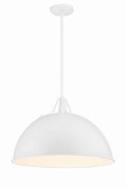 Crystorama Soto SOT-18015-WH – 20 Inch – 1 Light – Pendant Light – White – Damp Rated