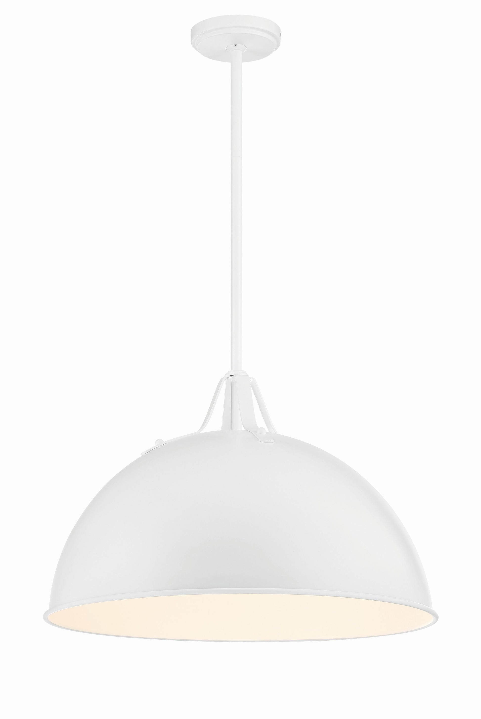 Crystorama Soto SOT-18015-WH – 20 Inch – 1 Light – Pendant Light – White – Damp Rated