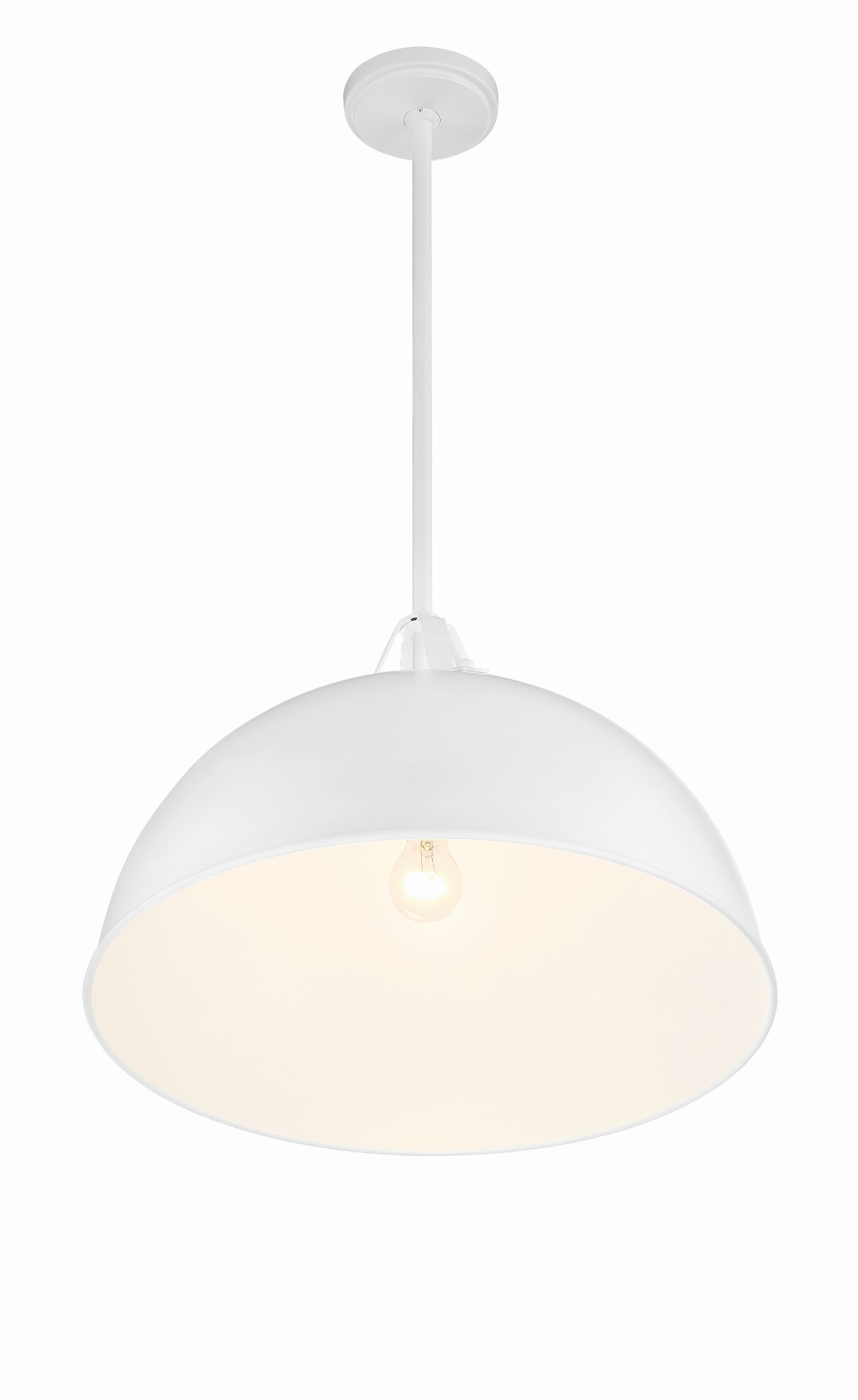 Crystorama Soto SOT-18015-WH – 20 Inch – 1 Light – Pendant Light – White – Damp Rated