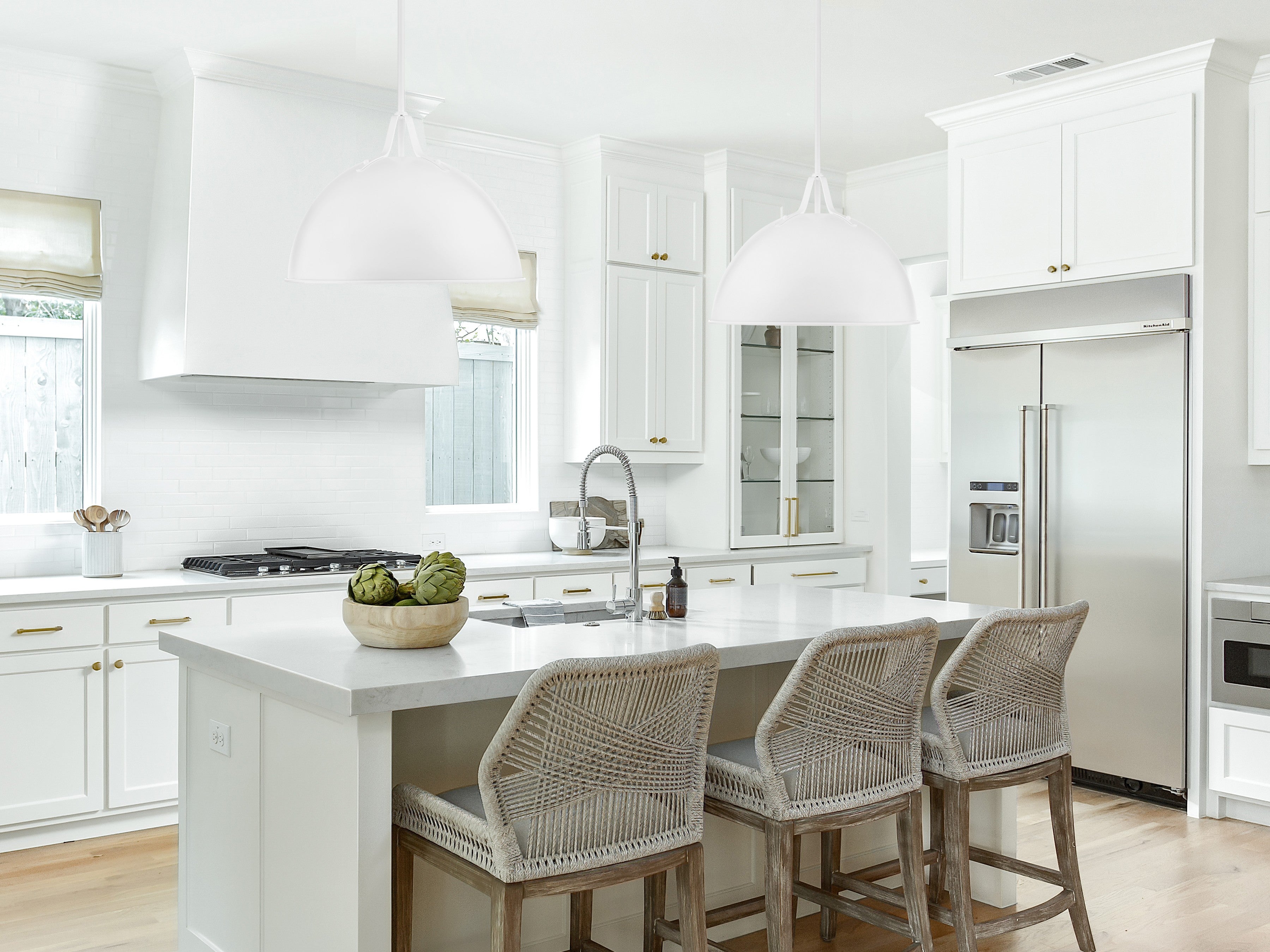 Crystorama Soto SOT-18015-WH – 20 Inch – 1 Light – Pendant Light – White – Damp Rated