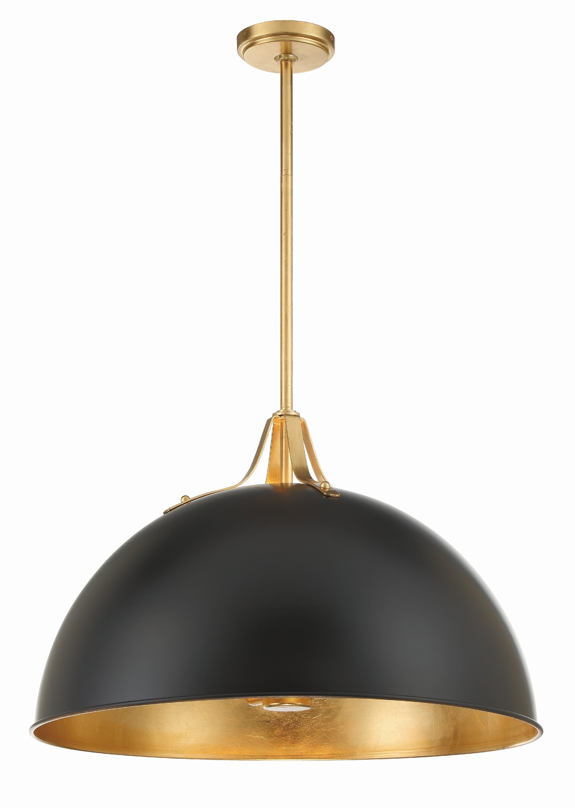 Crystorama Soto SOT-18017-MK-GA – 23.5 Inch – 3 Light – Pendant Light – Matte Black + Antique Gold – Damp Rated