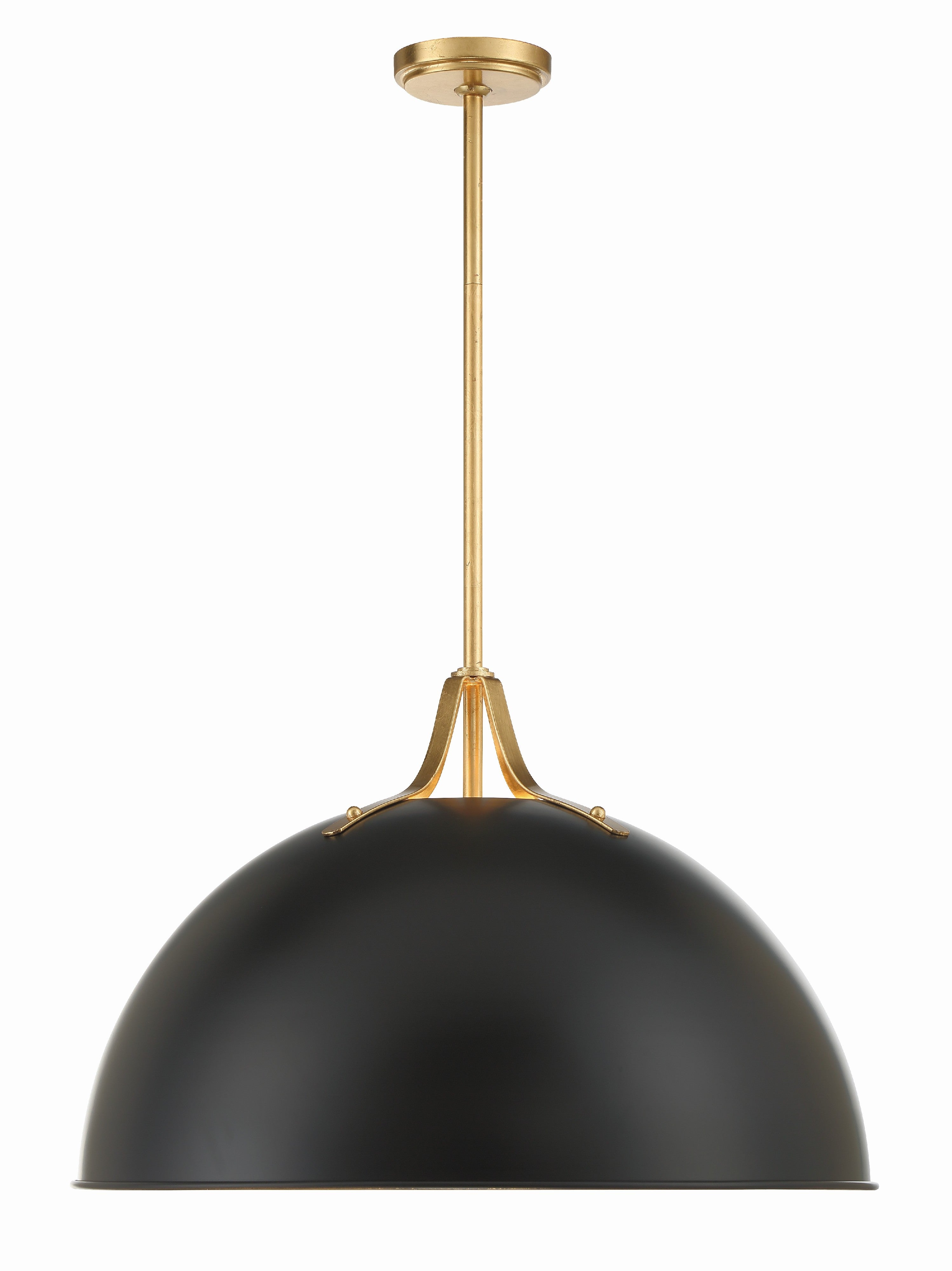 Crystorama Soto SOT-18017-MK-GA – 23.5 Inch – 3 Light – Pendant Light – Matte Black + Antique Gold – Damp Rated