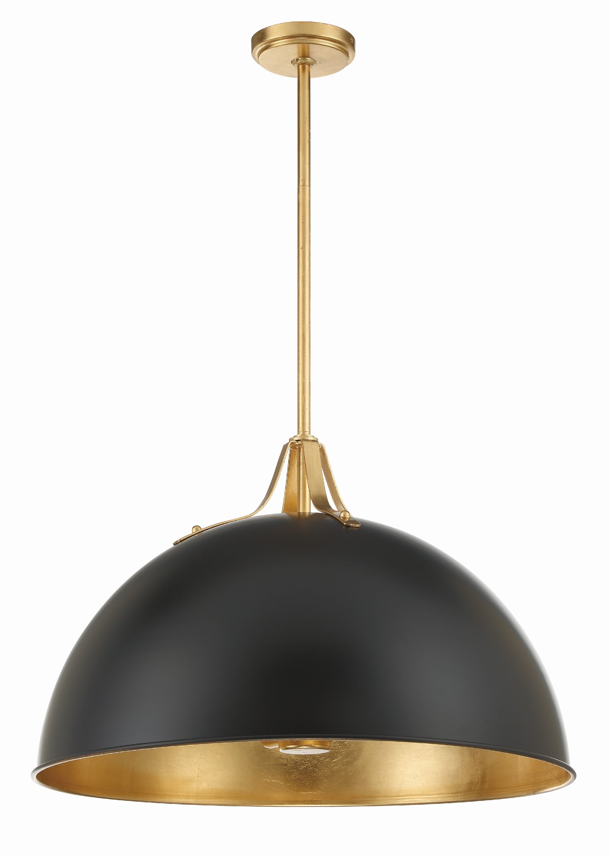 Crystorama Soto SOT-18017-MK-GA – 23.5 Inch – 3 Light – Pendant Light – Matte Black + Antique Gold – Damp Rated