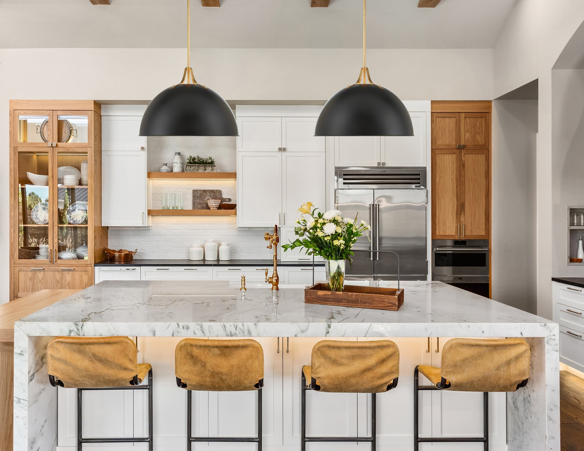 Crystorama Soto SOT-18017-MK-GA – 23.5 Inch – 3 Light – Pendant Light – Matte Black + Antique Gold – Damp Rated