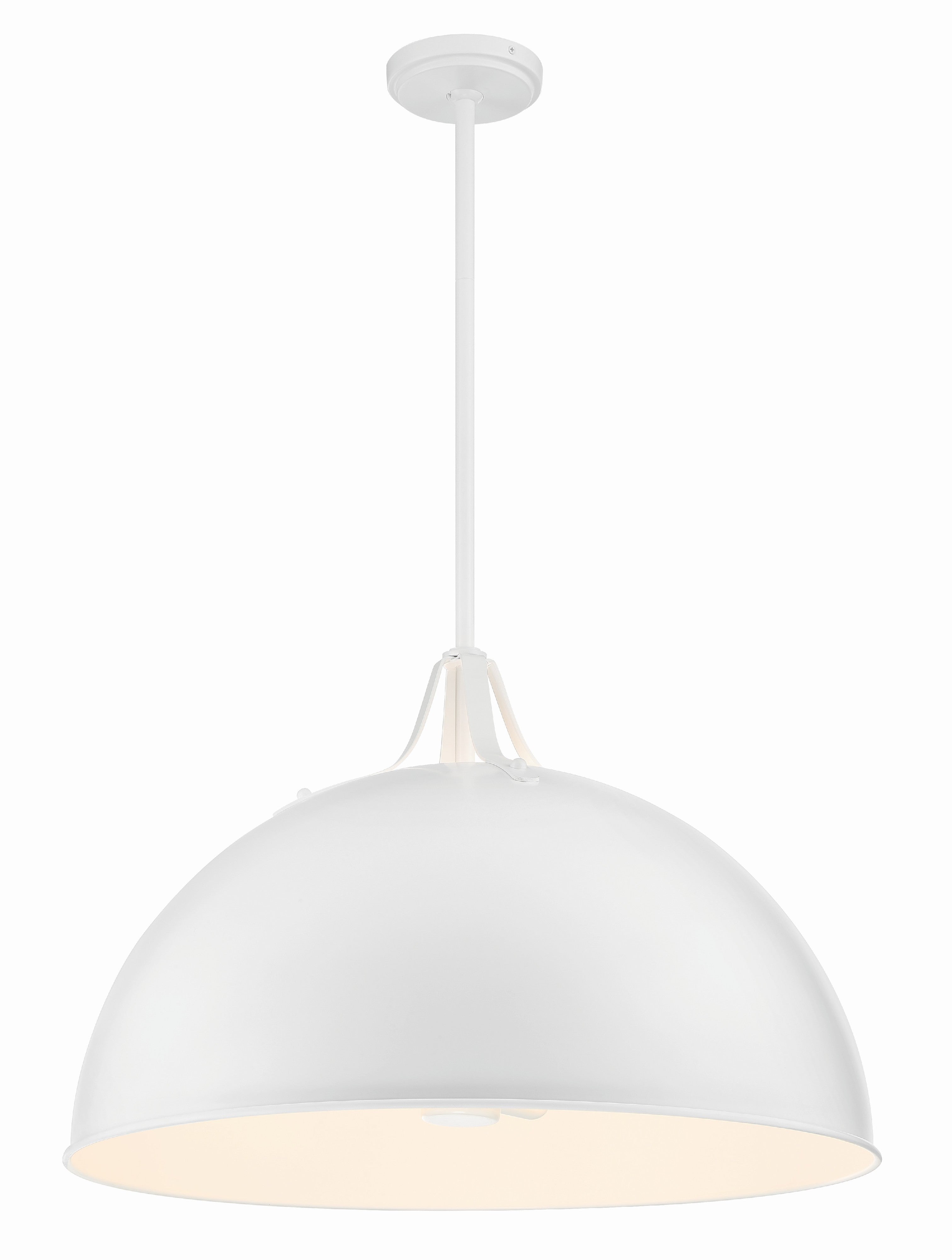 Crystorama Soto SOT-18017-WH – 23.5 Inch – 3 Light – Pendant Light – White – Damp Rated
