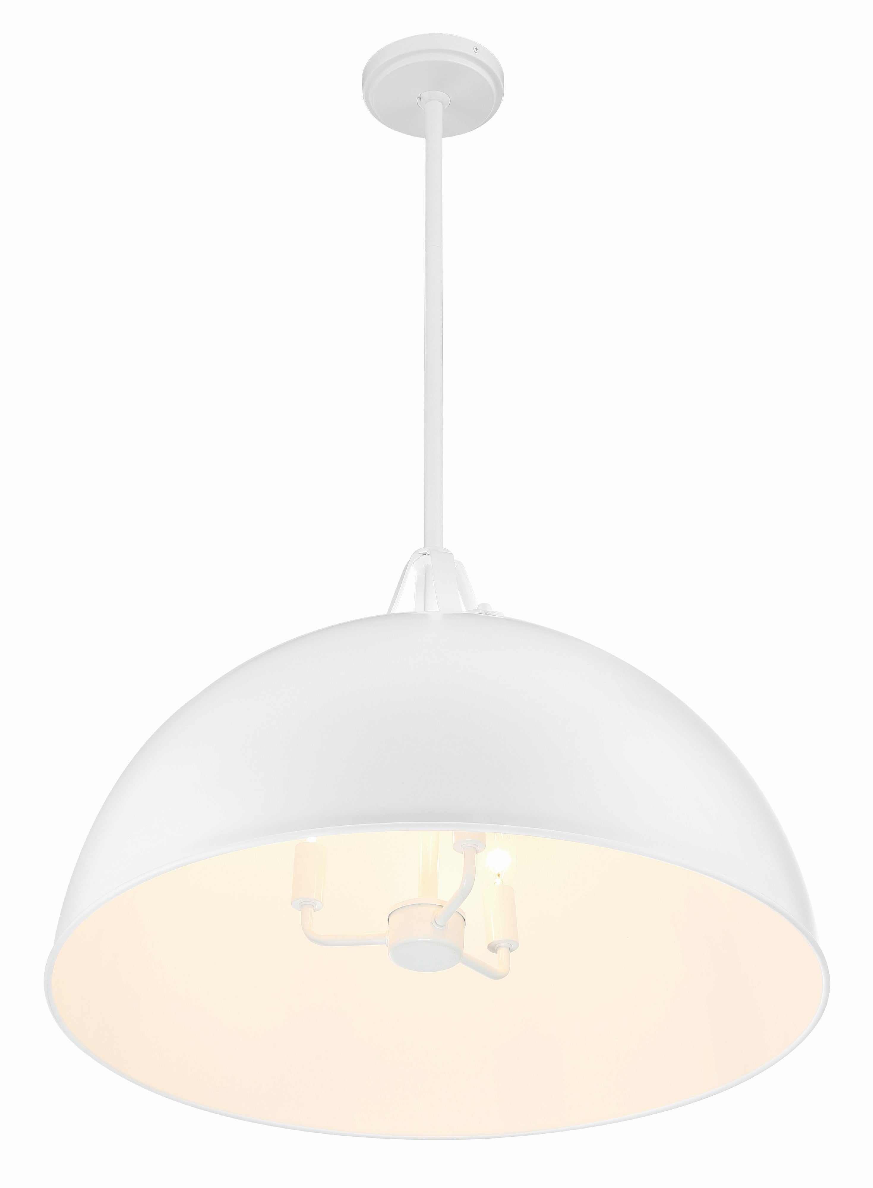 Crystorama Soto SOT-18017-WH – 23.5 Inch – 3 Light – Pendant Light – White – Damp Rated