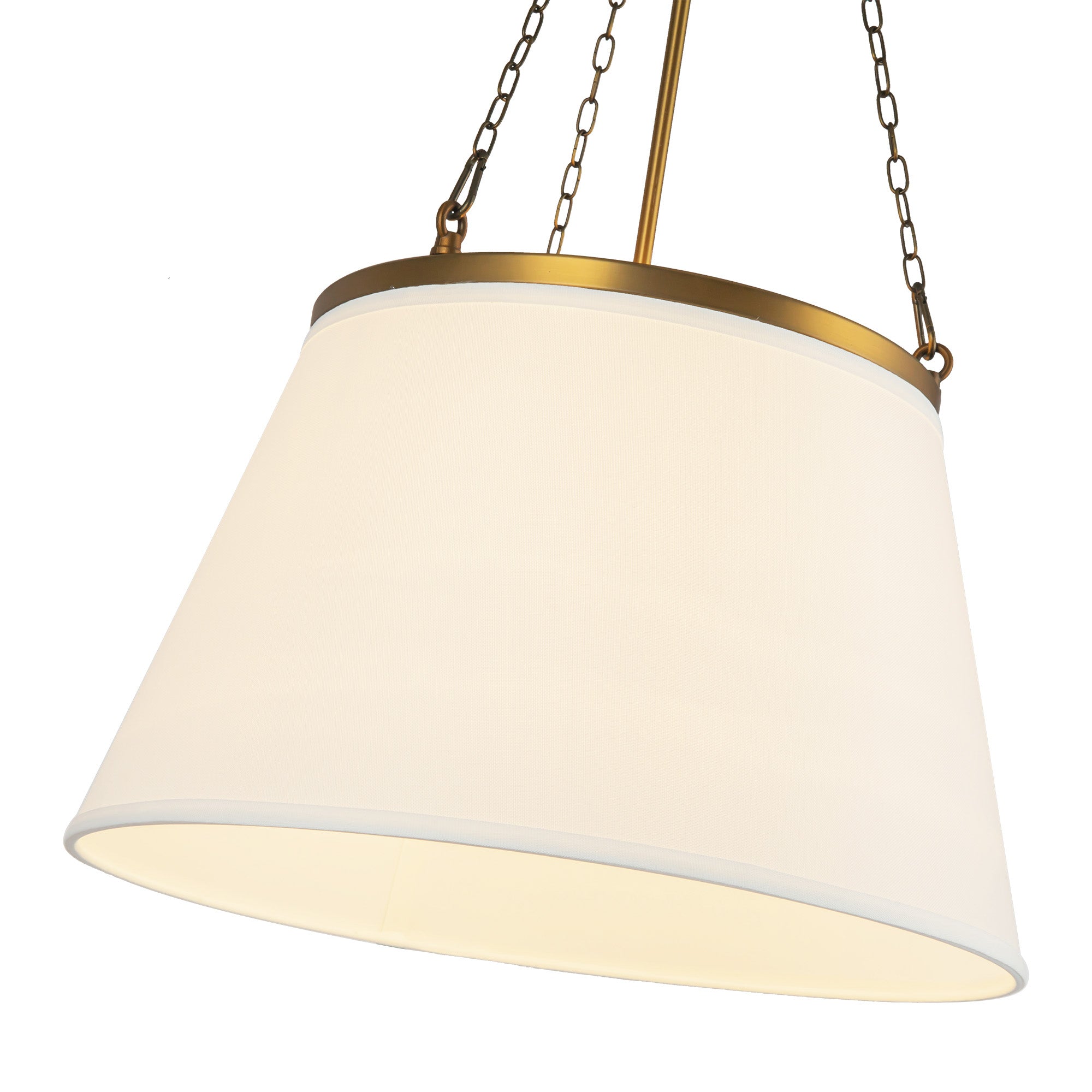 Speakeasy 18-in Aged Gold/White Linen 1 Light Pendant