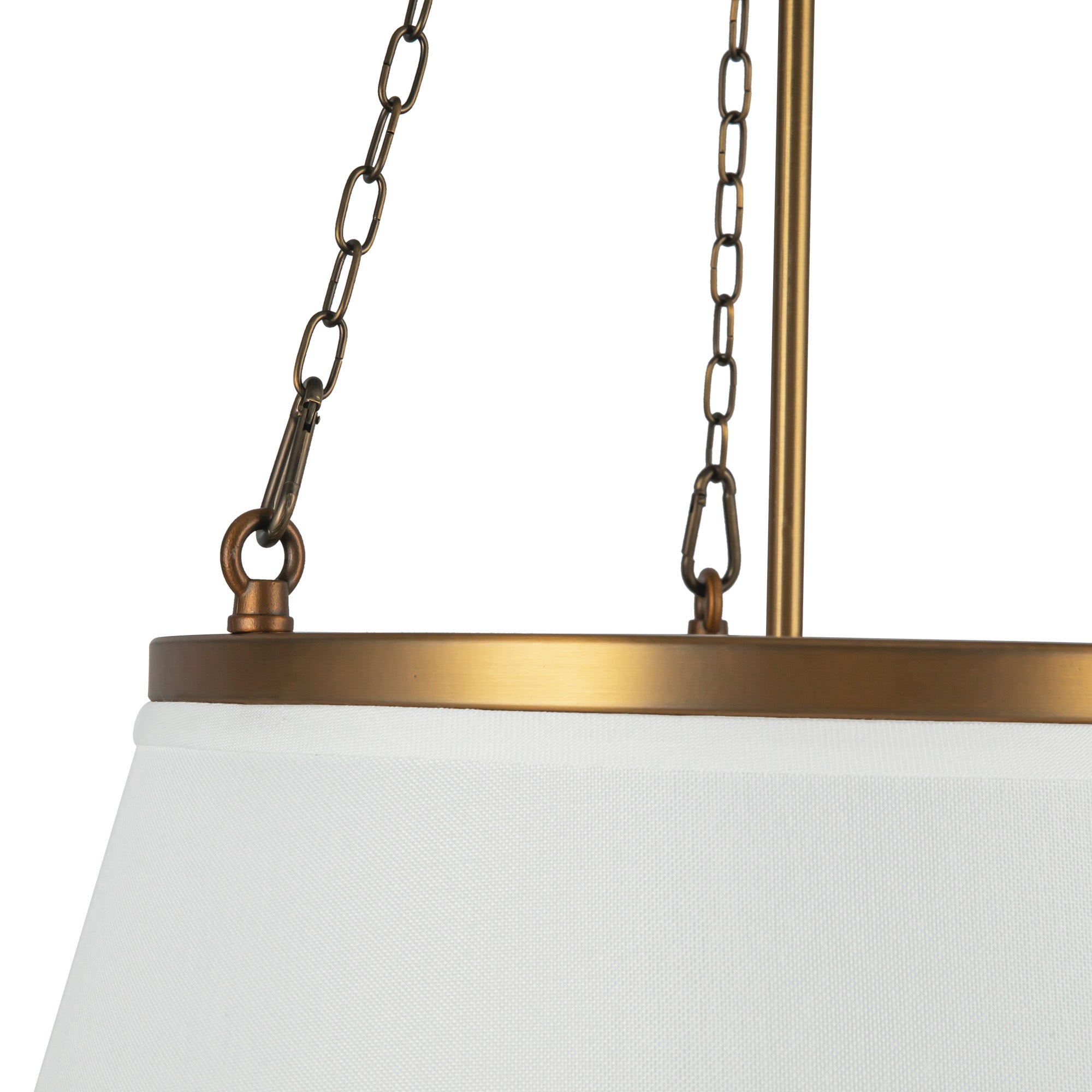 Speakeasy 18-in Aged Gold/White Linen 1 Light Pendant