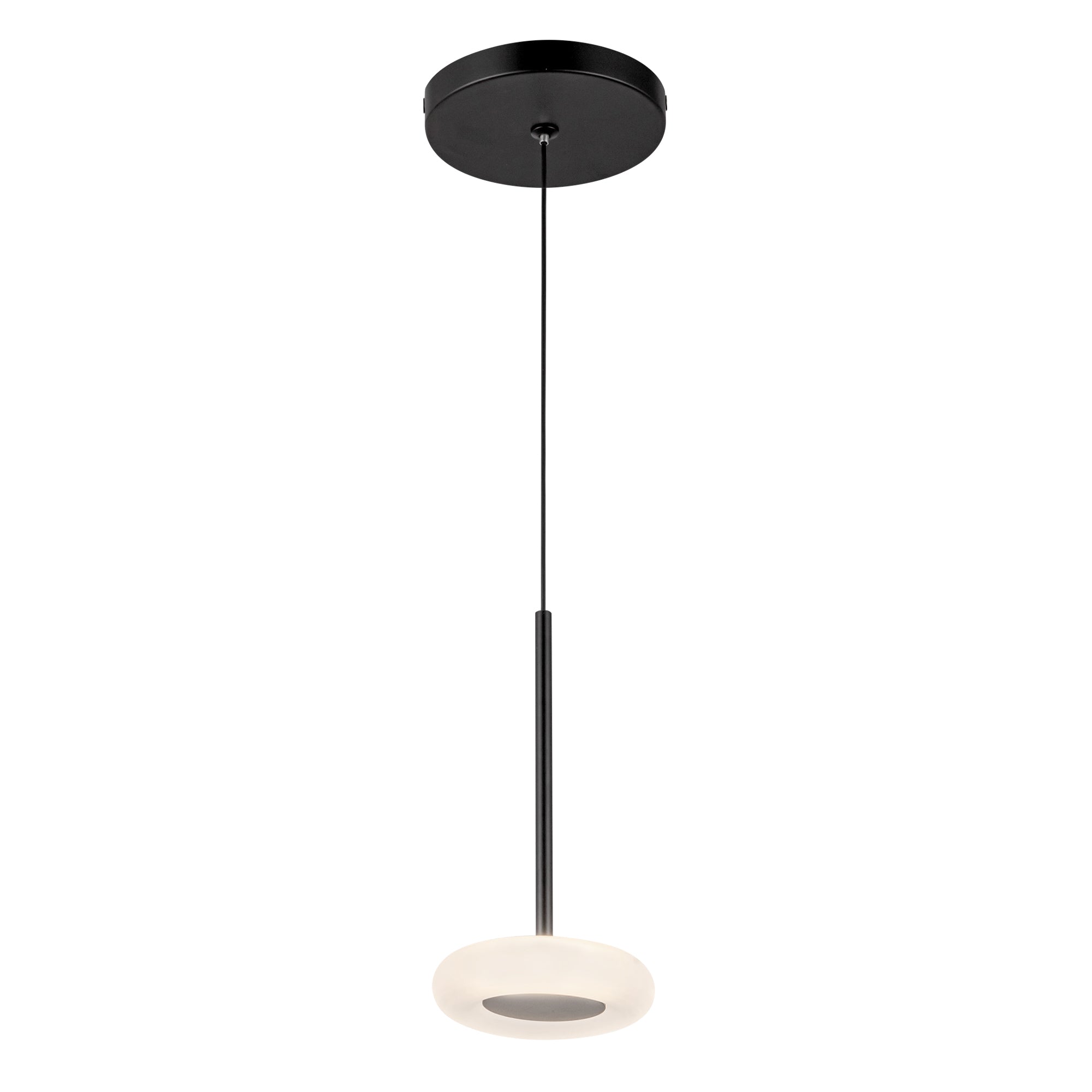 Kuzco Stephord 4-in Black/Frosted Glass LED Pendant, Pendant, 6W Watt, Black/Frosted Glass