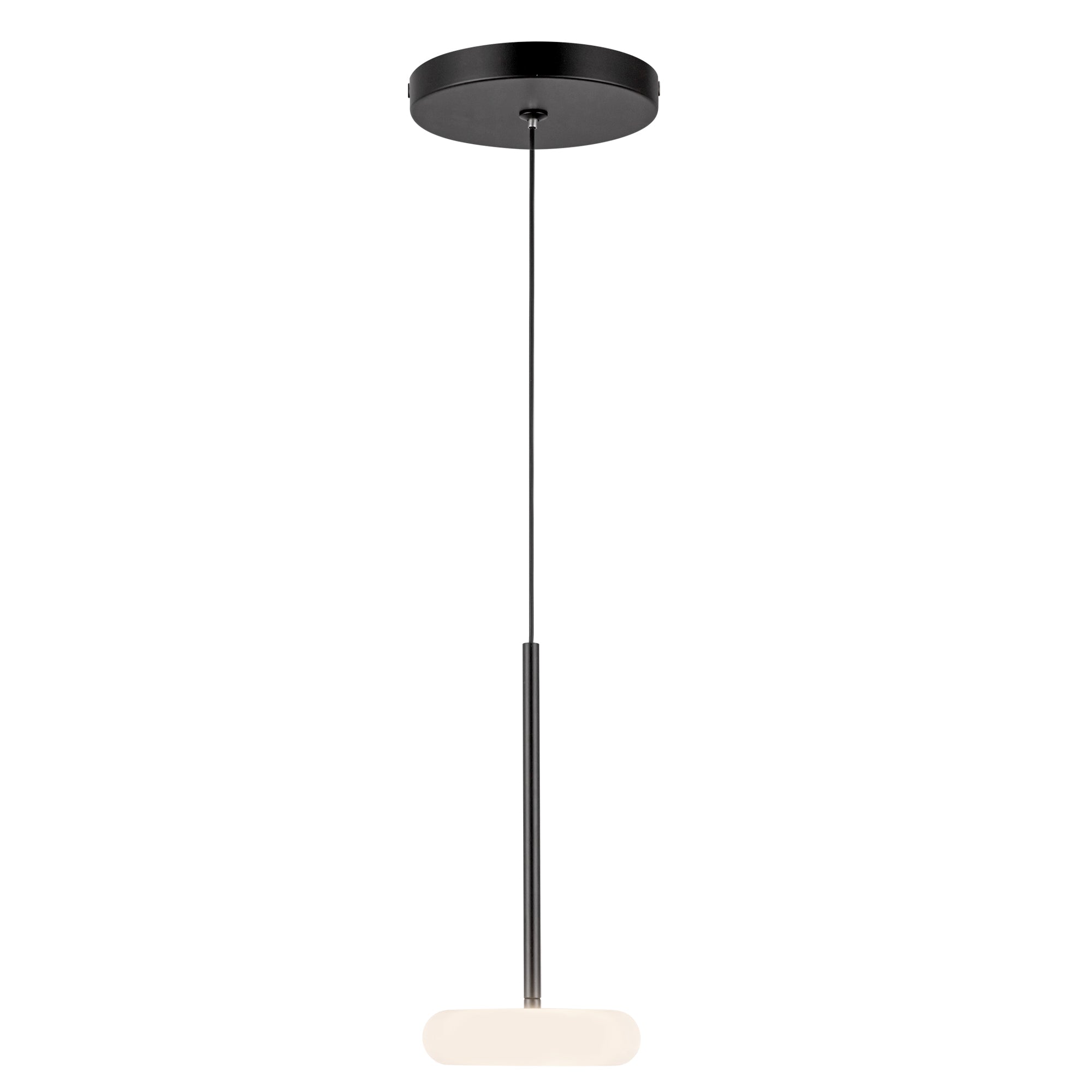 Kuzco Stephord 4-in Black/Frosted Glass LED Pendant, Pendant, 6W Watt, Black/Frosted Glass