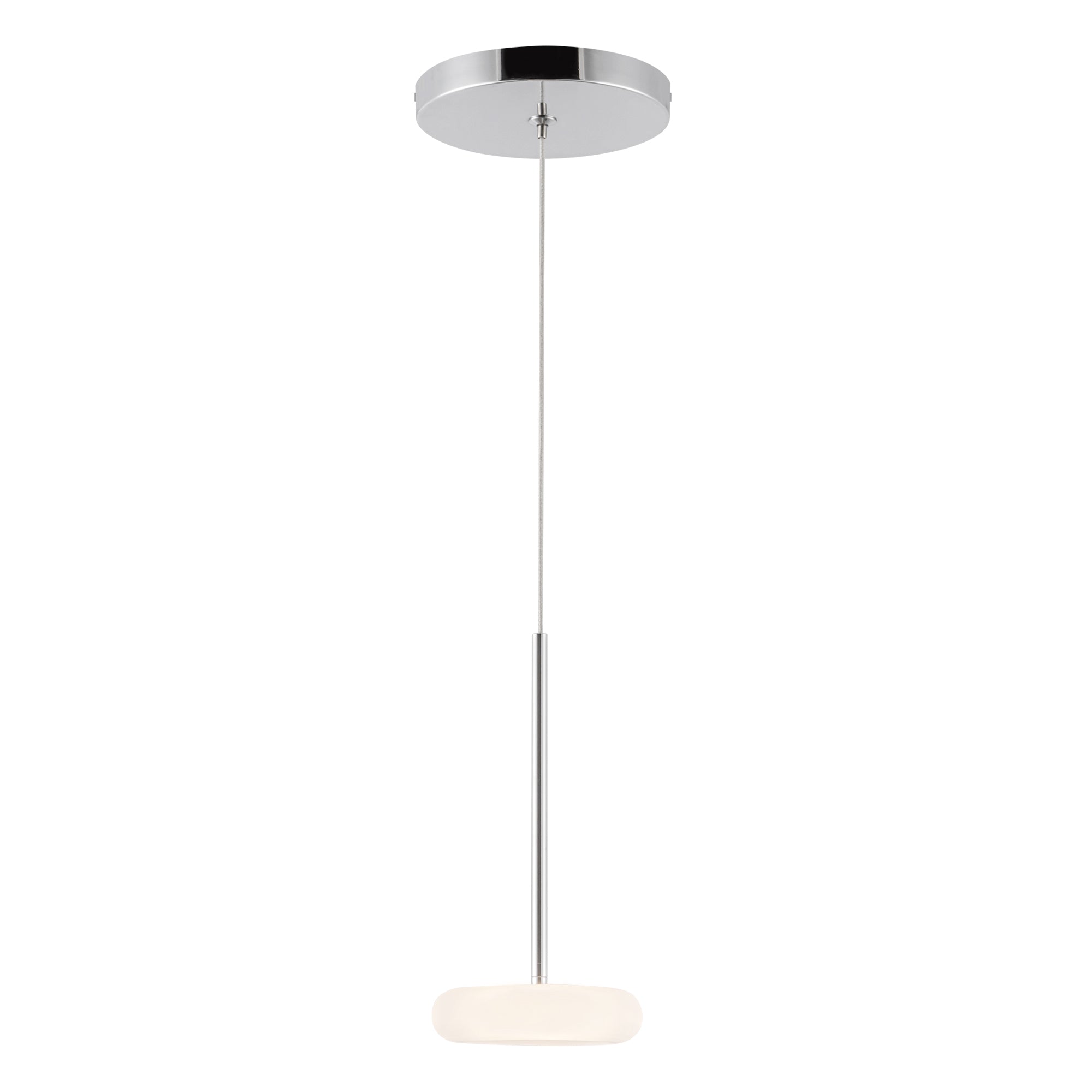 Stephord 4-in Chrome/Frosted Glass LED Pendant