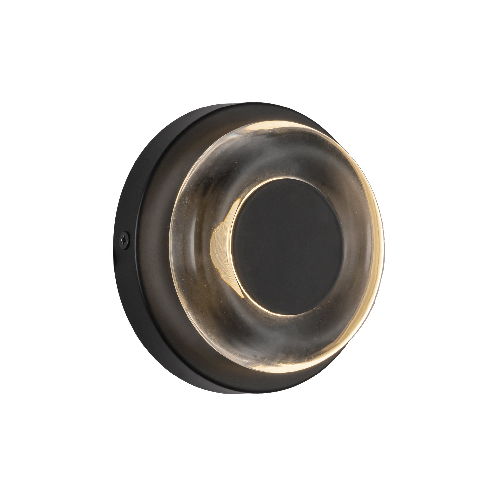 Kuzco Stephord WS97204-BK/CL Wall Sconce, UL Damp Rated, Black/Clear Glass