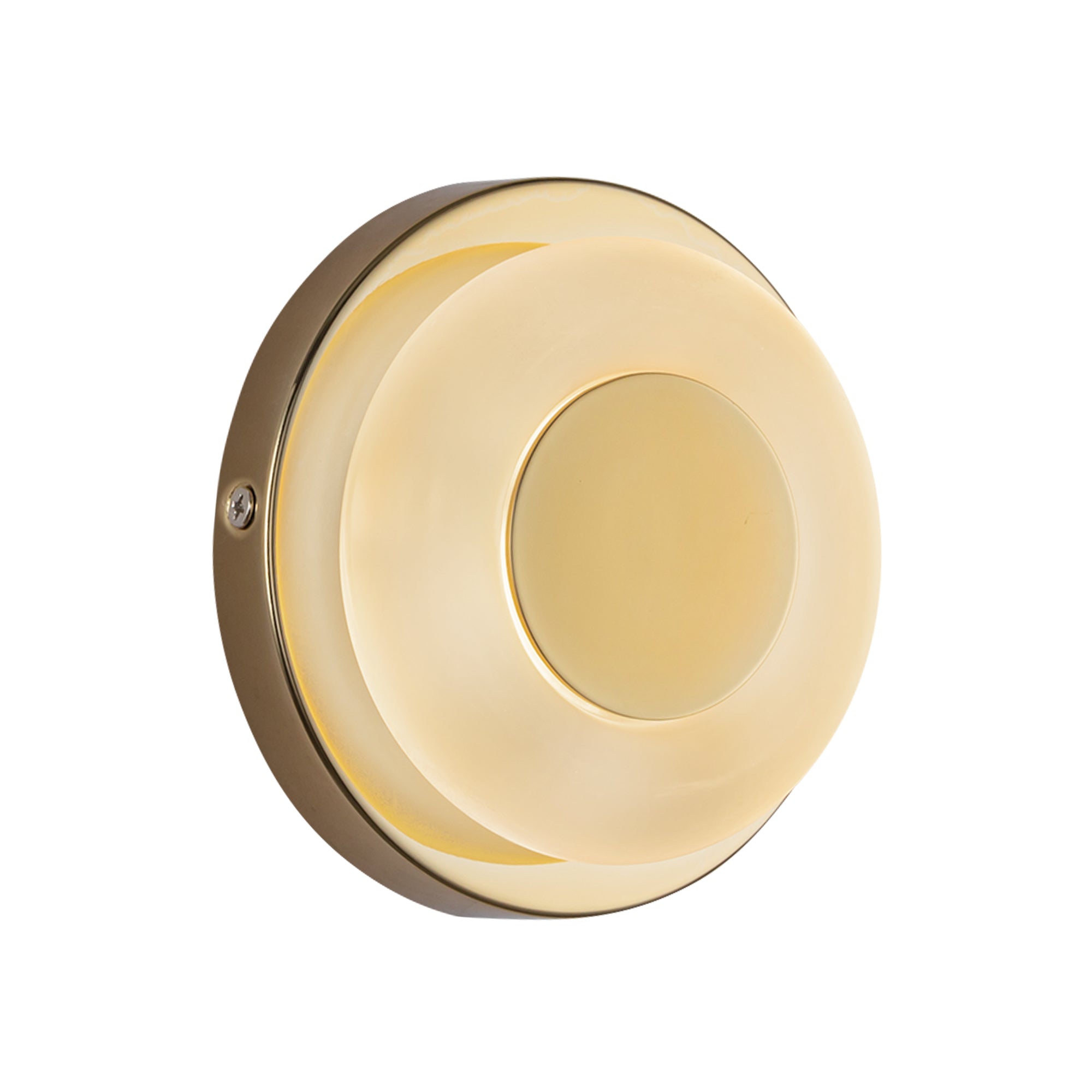 Stephord LED Wall Sconce - 4 inch - Metallic Brass, Frosted Glass
