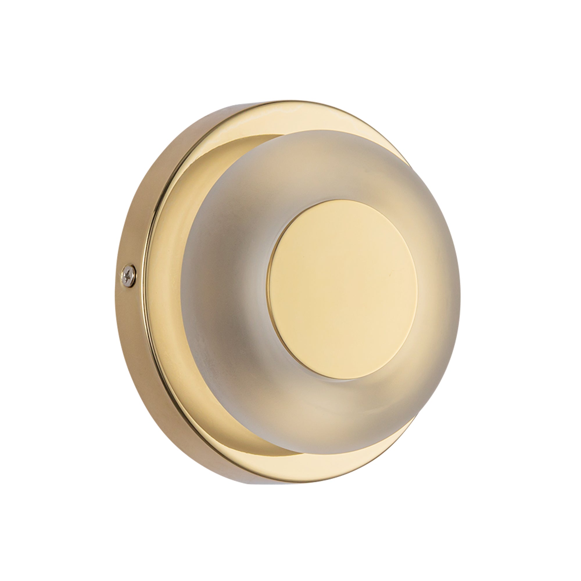 Stephord LED Wall Sconce - 4 inch - Metallic Brass, Frosted Glass
