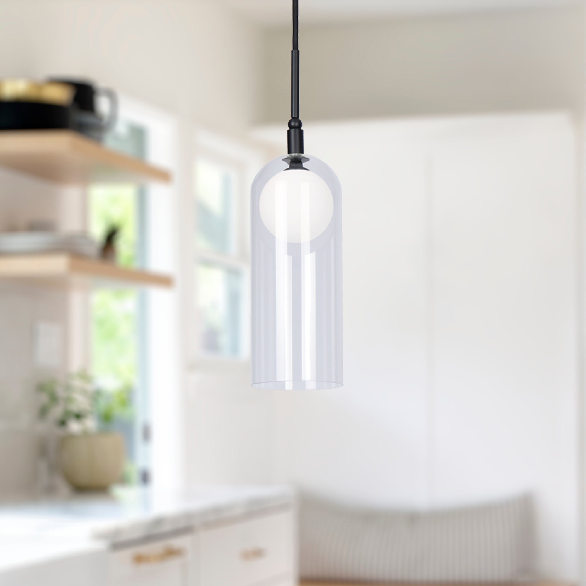 Stylo 4-in Black LED Pendant