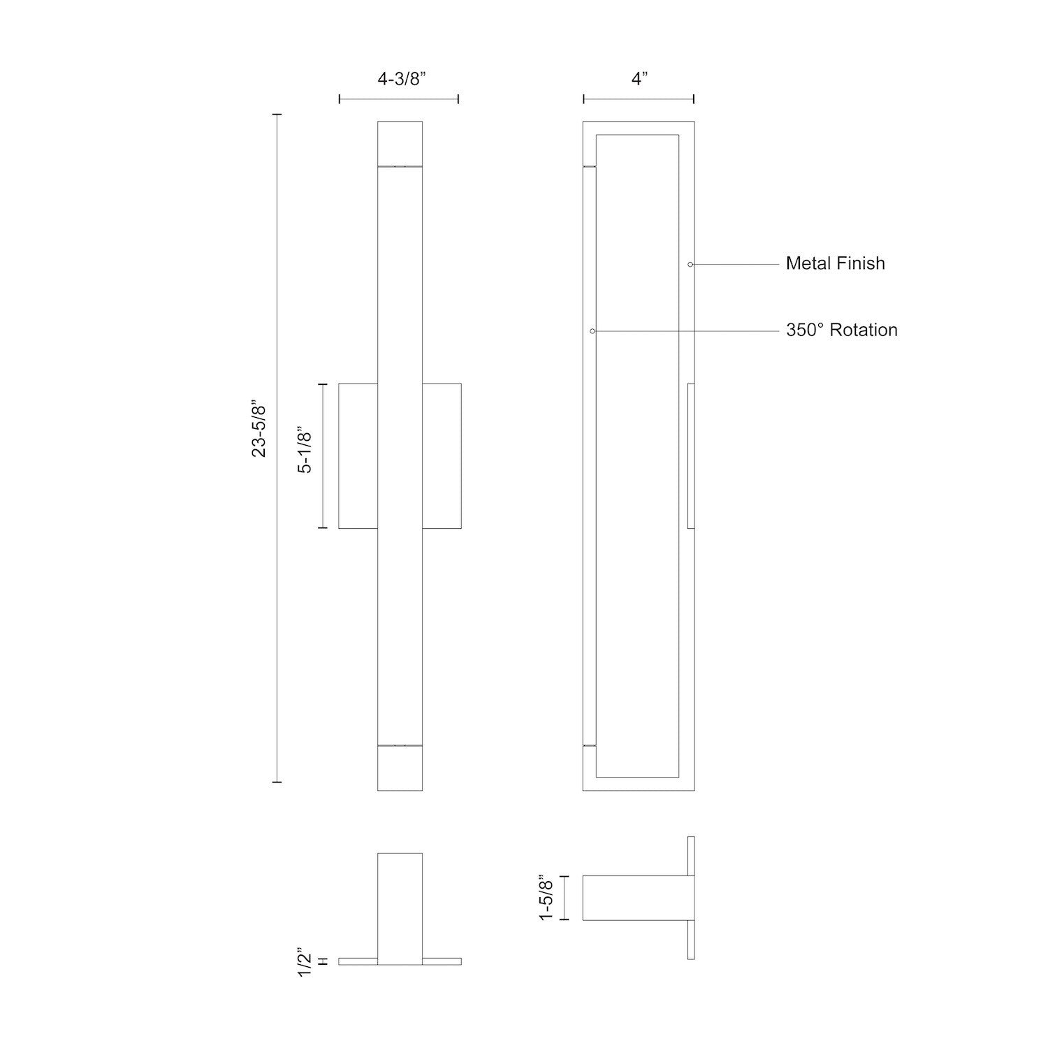 Swivel 24-in White LED Wall Sconce